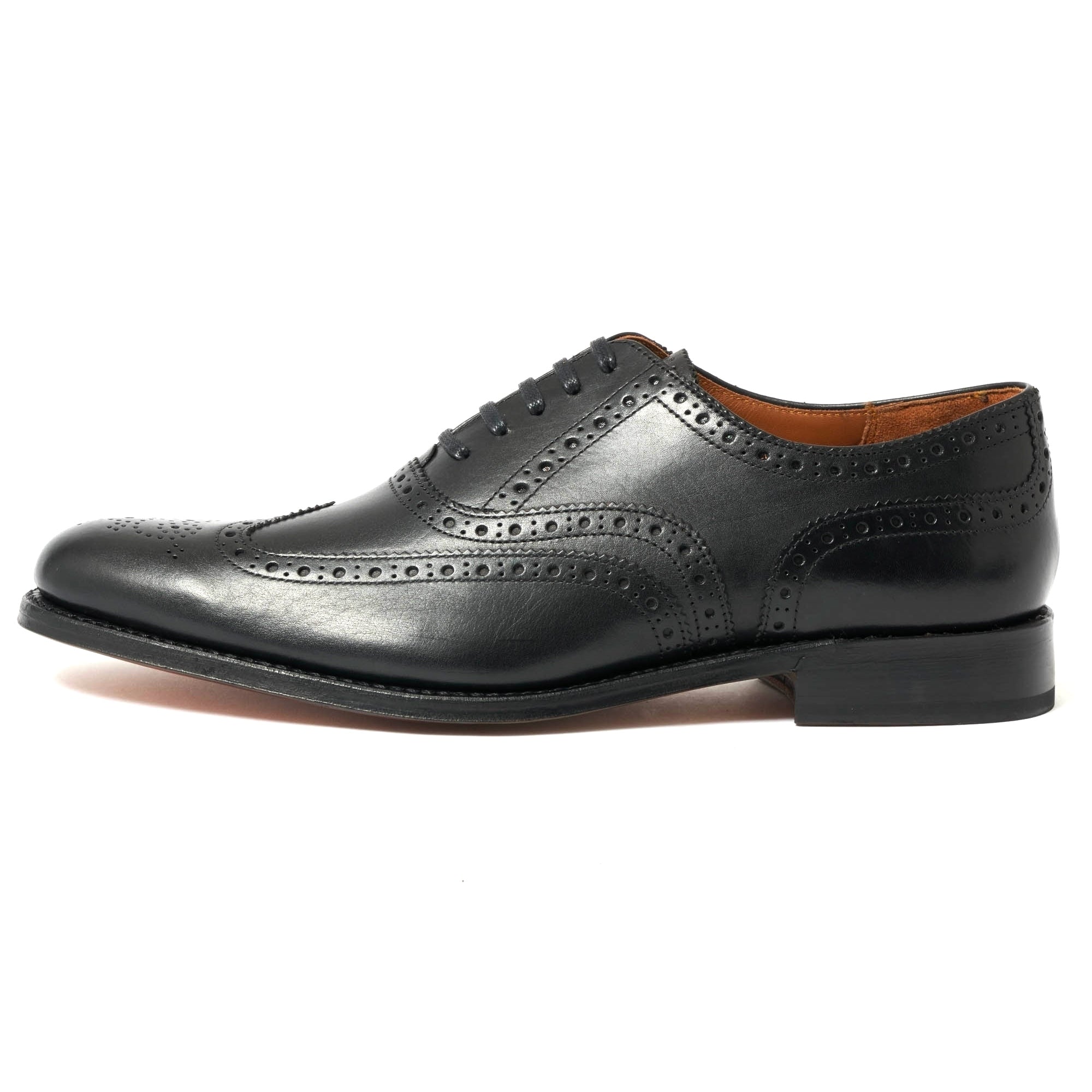 Grenson Dylan Black Brogue Leather Shoes 110013