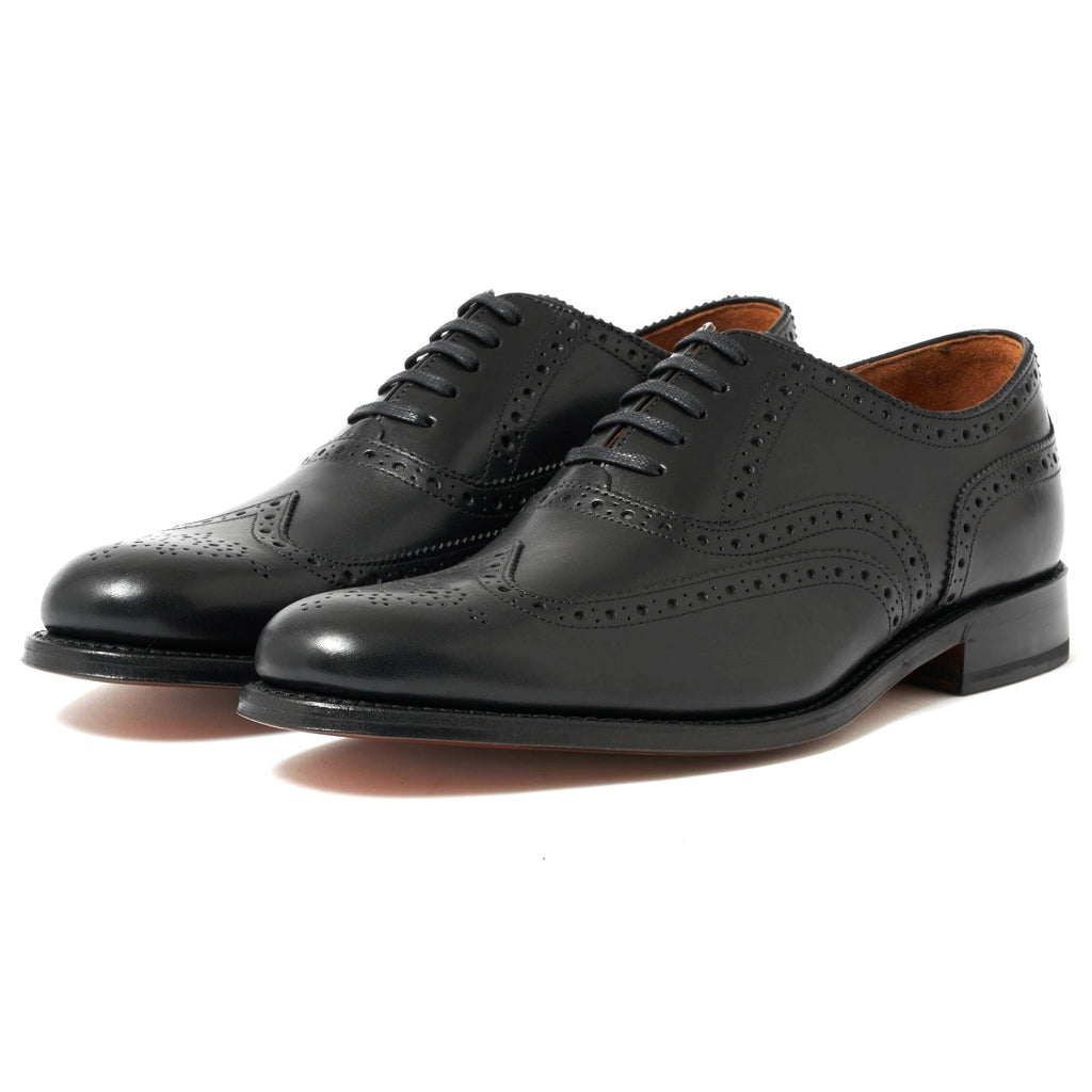 Grenson Dylan Black Brogue Leather Shoes 110013