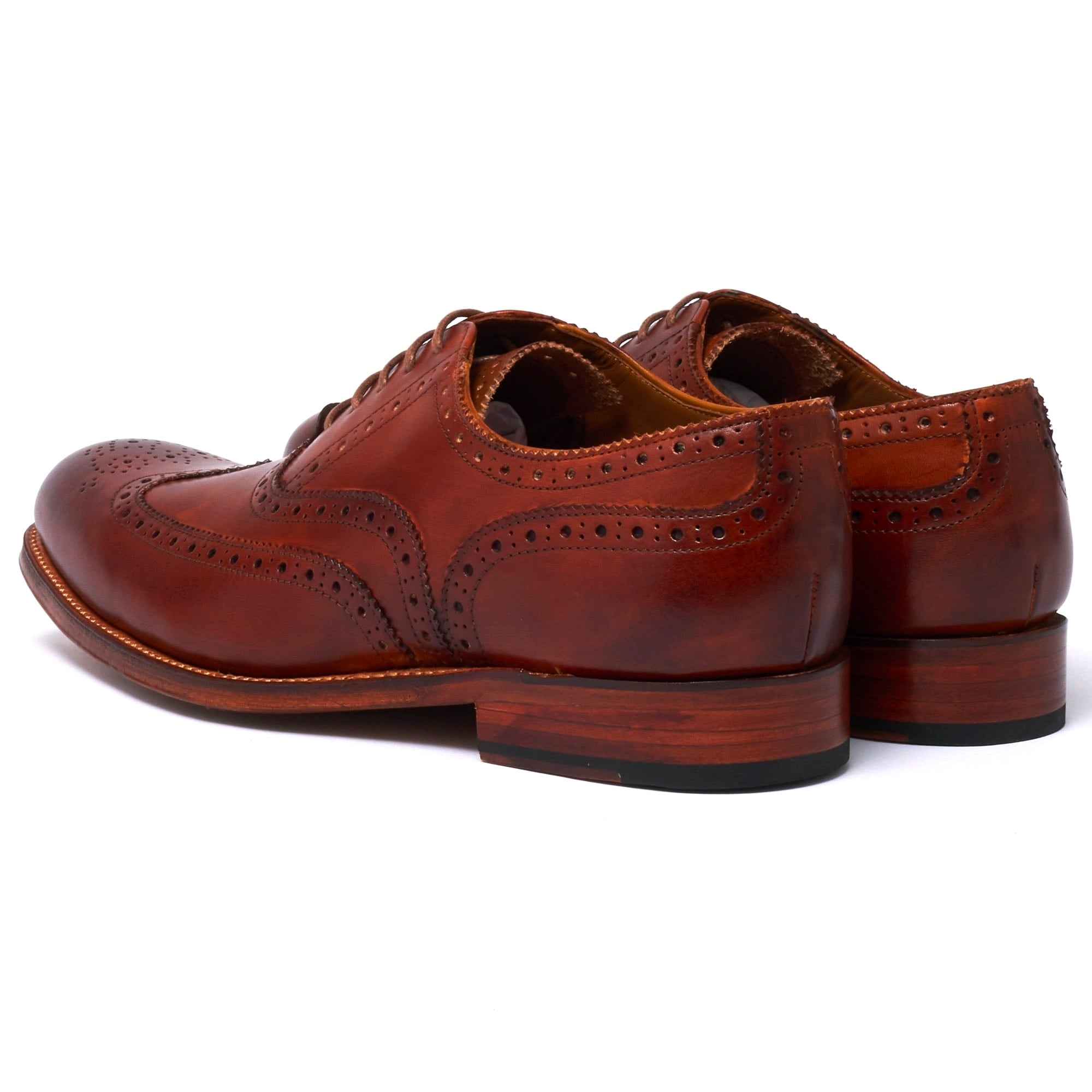 Grenson Dylan Oxford Brogue Shoes - Tan