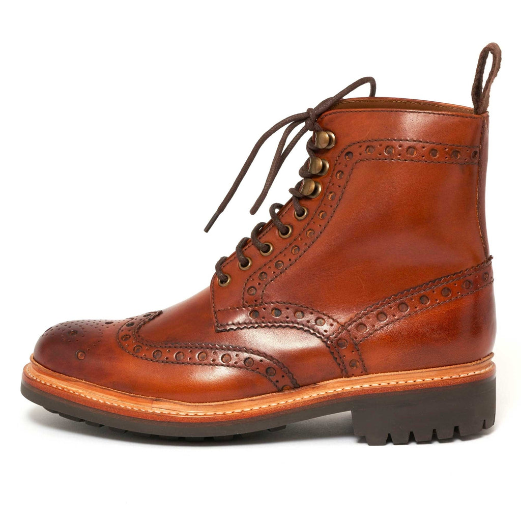 Grenson Fred Brogue Boot - Tan