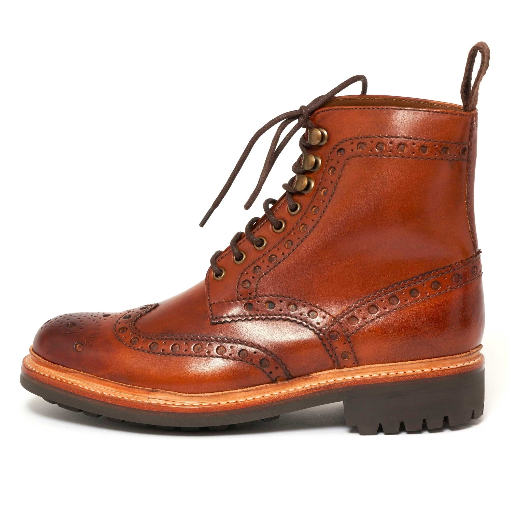 Grenson Fred Brogue Boot - Tan