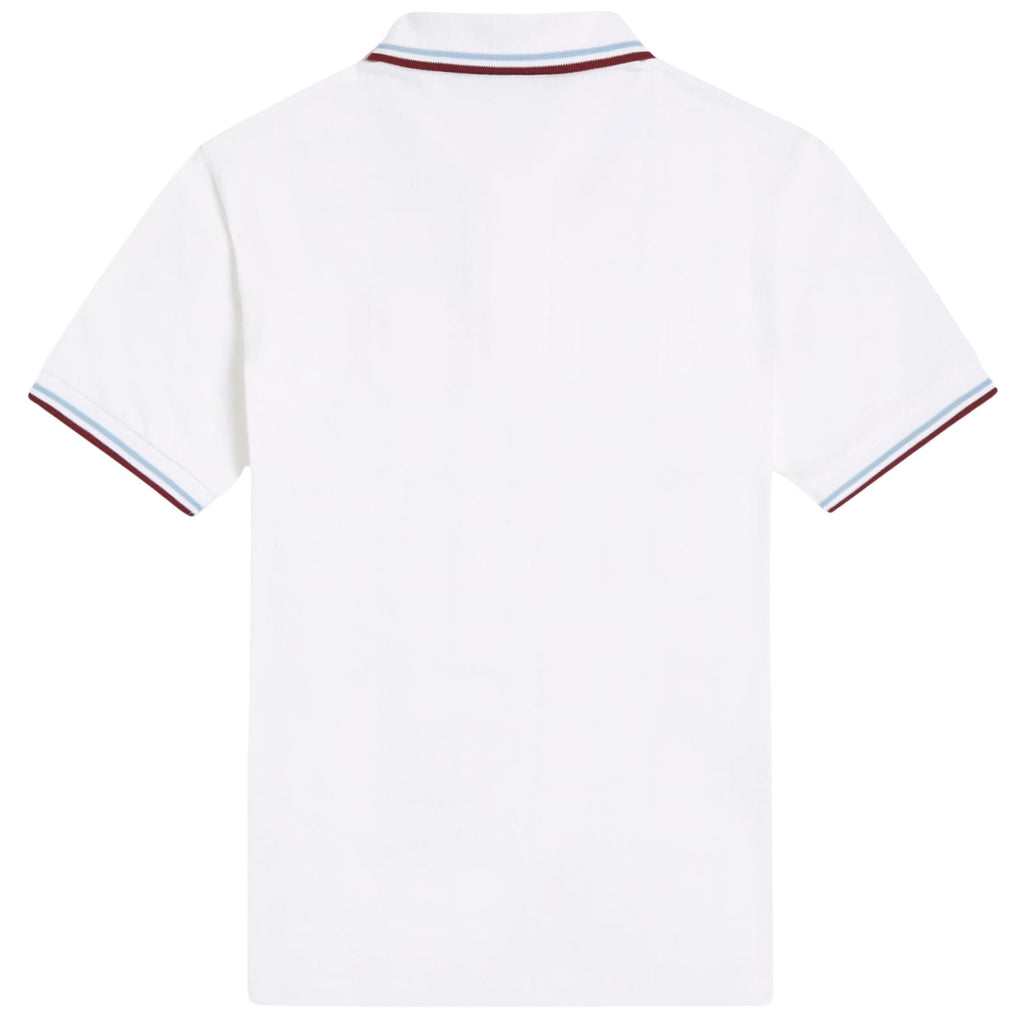 Fred Perry Reissues Made In England M12 Twin Tipped Polo - White/Ice/Maroon