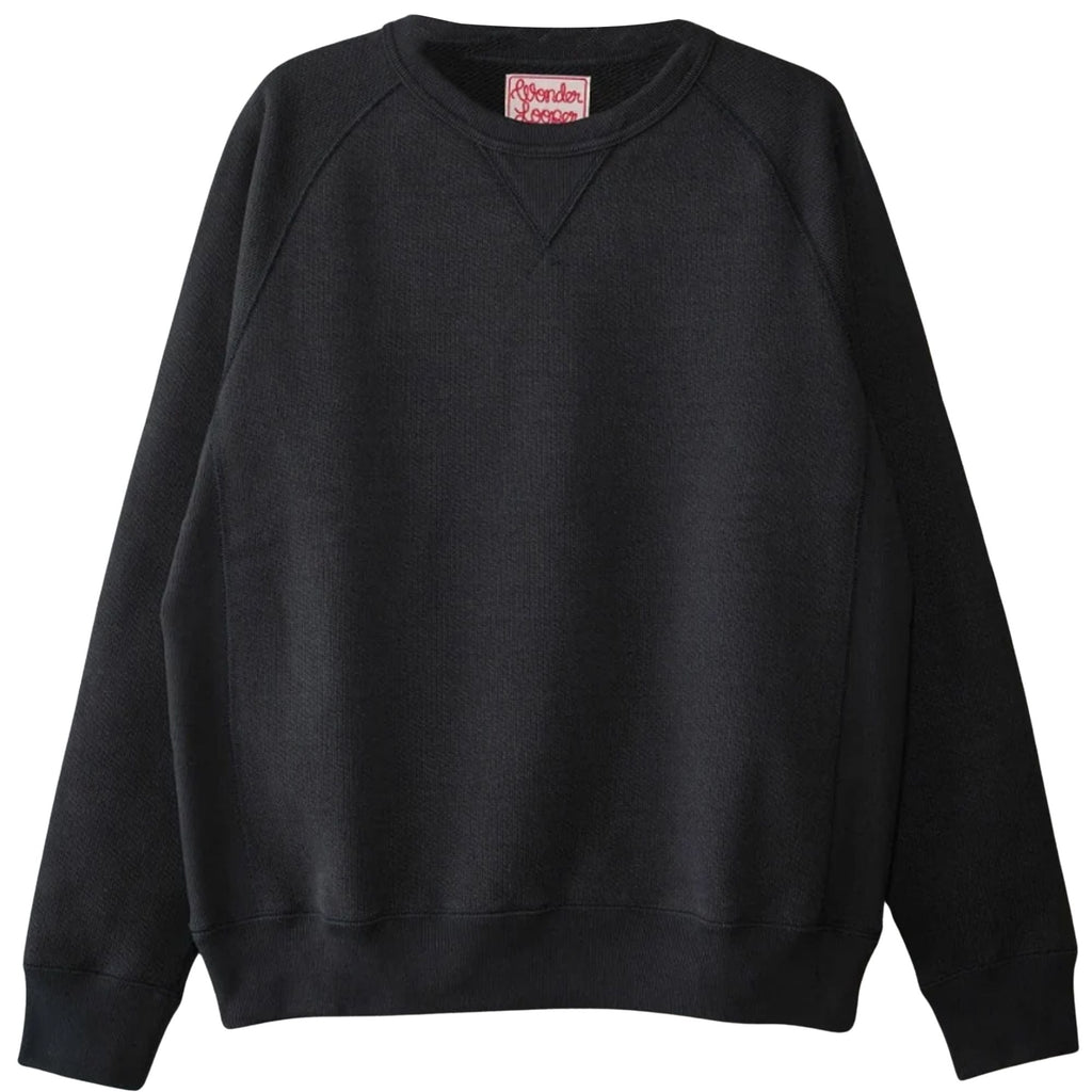 Wonder Looper Double Heavyweight French Terry Pullover Crewneck - Sumi Black