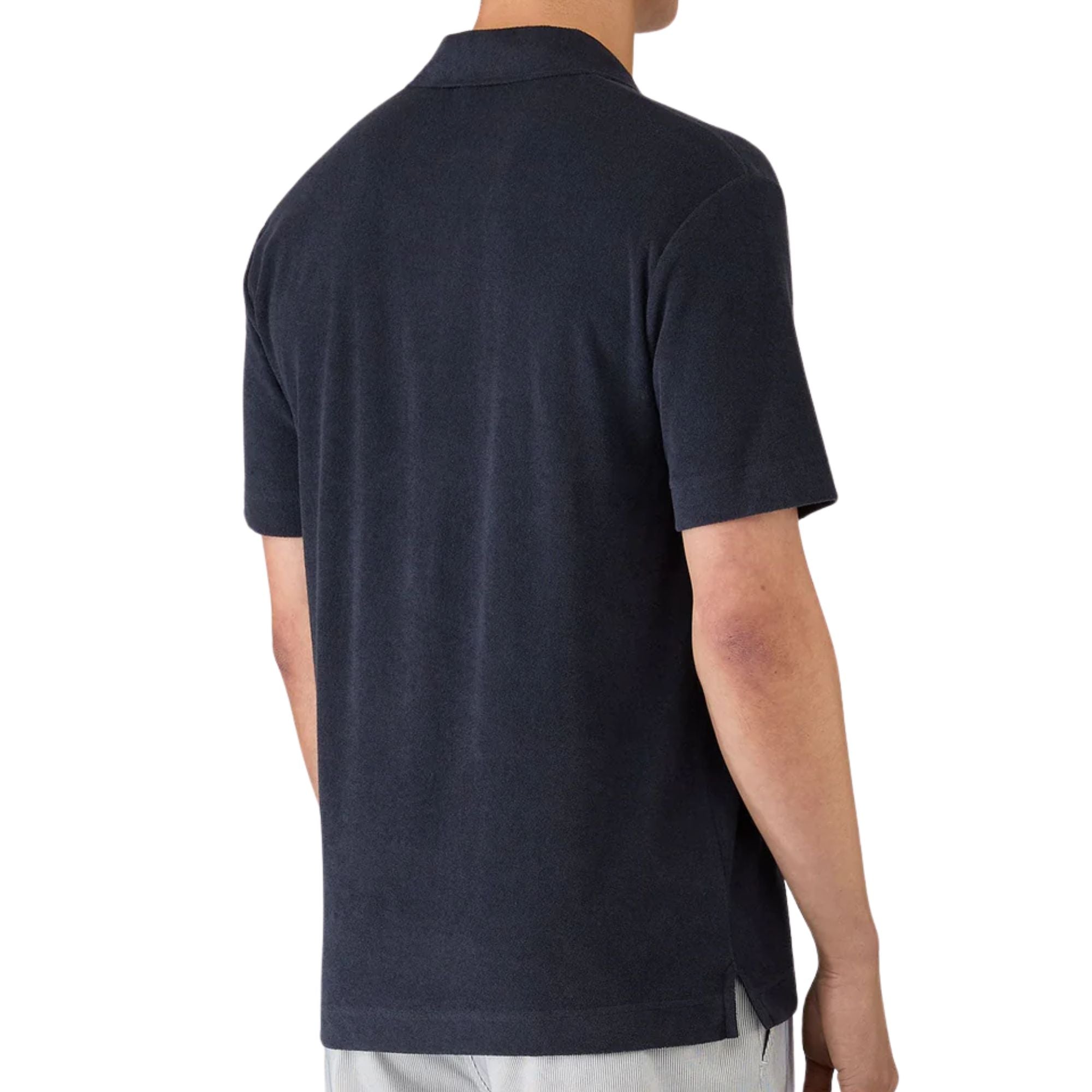 Sunspel Towelling Polo Shirt - Navy