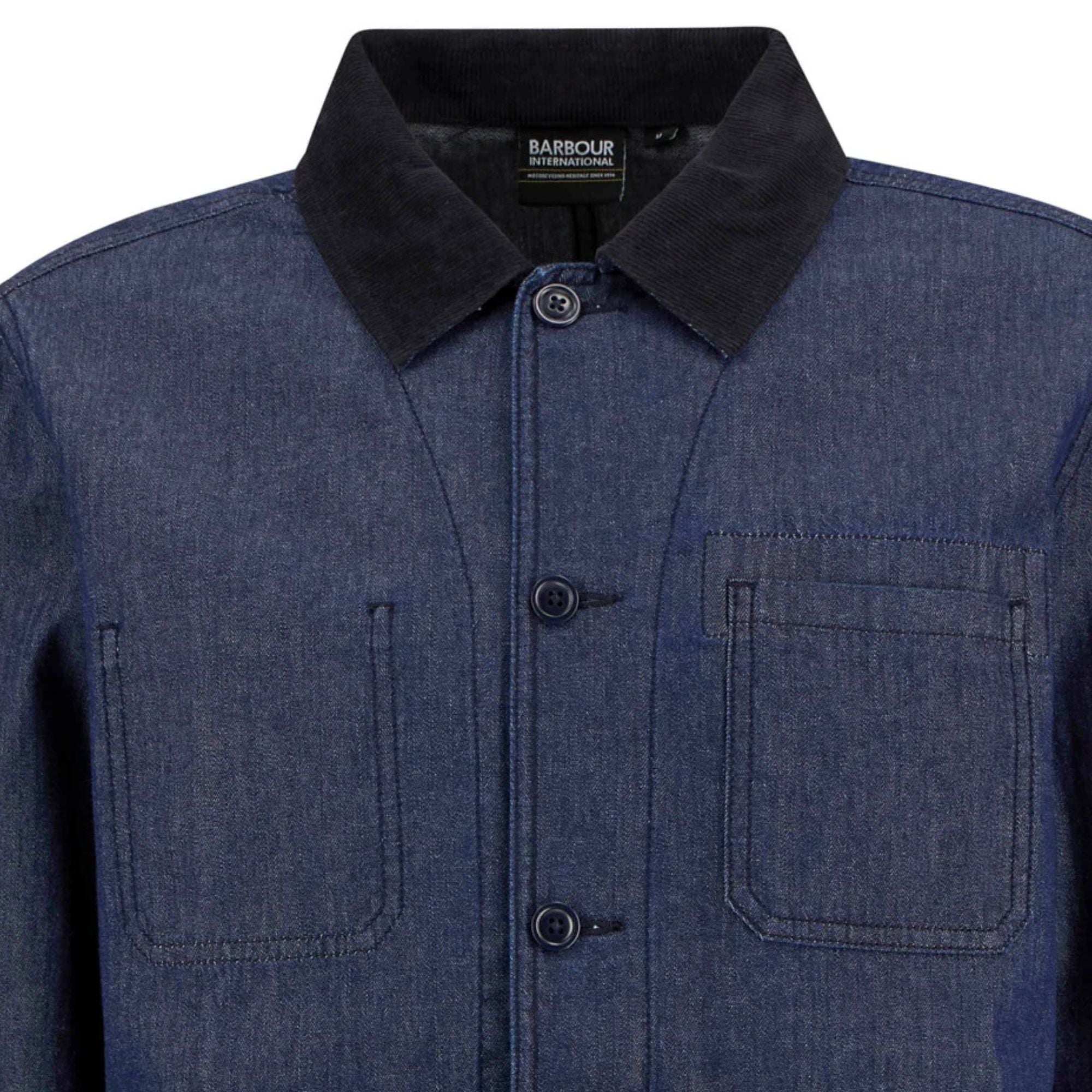 Piligan Herringbone Denim Overshirt - Indigo