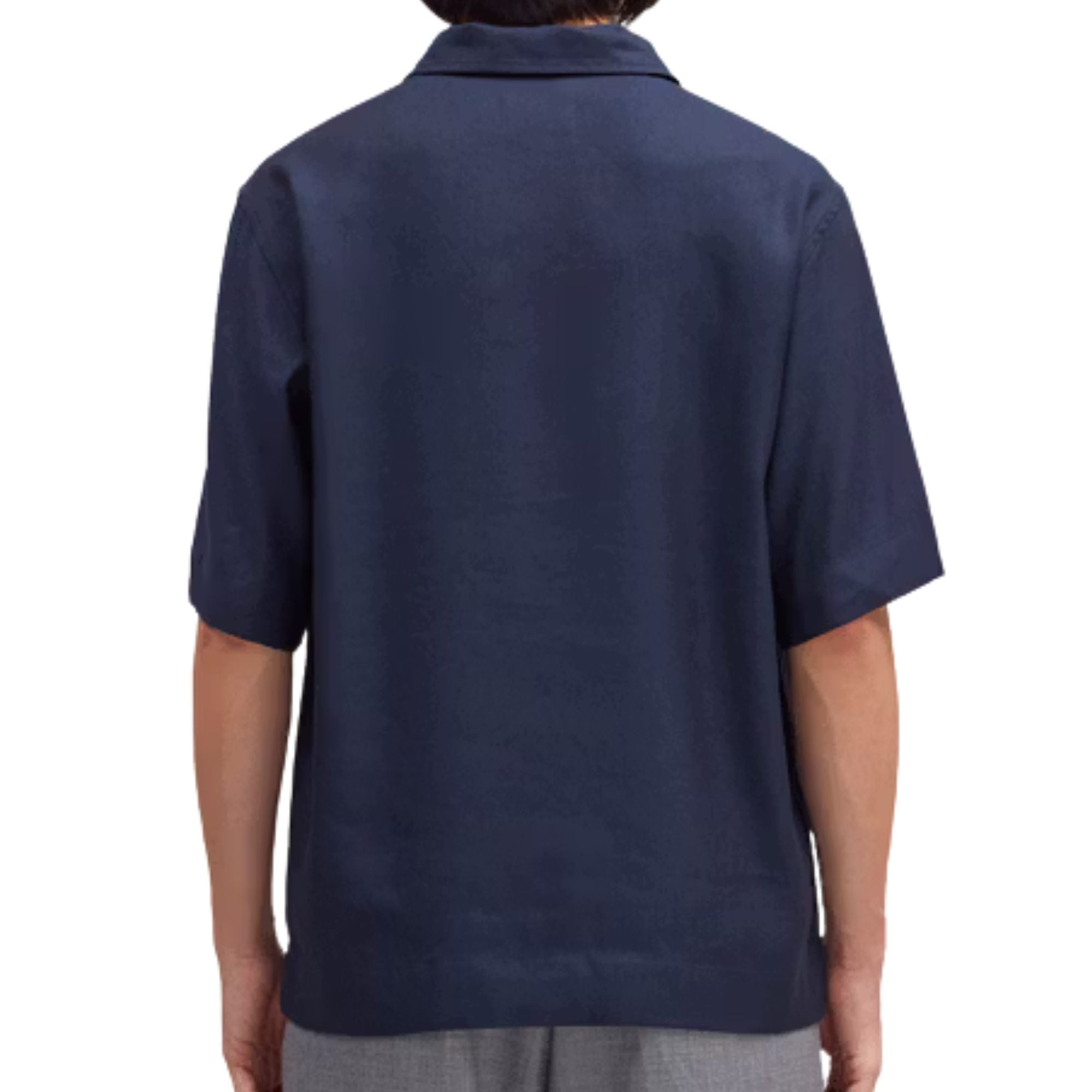 Bruno Linen Blend Polo - Deep Navy