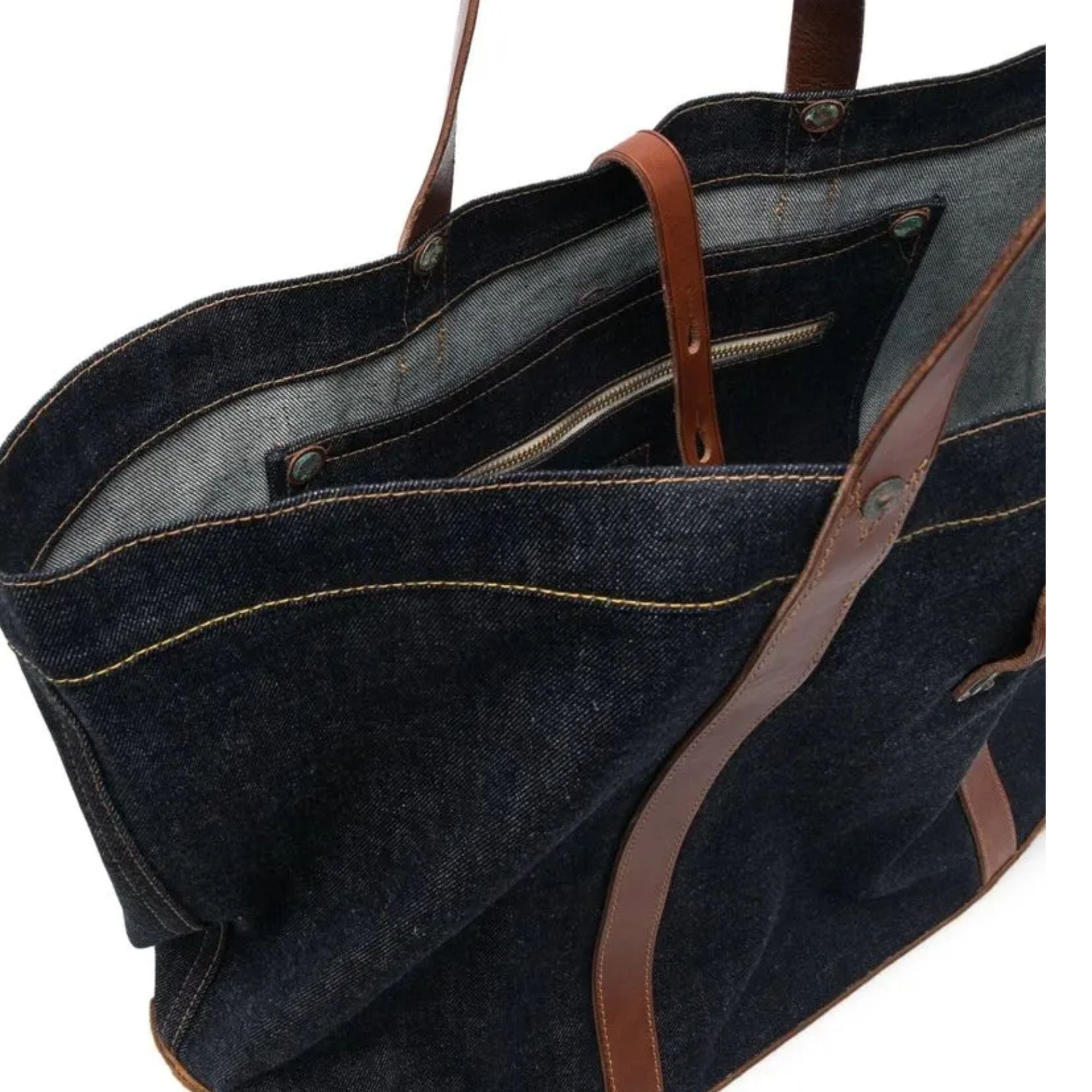 RRL by Ralph Lauren Leather-Trim Denim Tote - Indigo