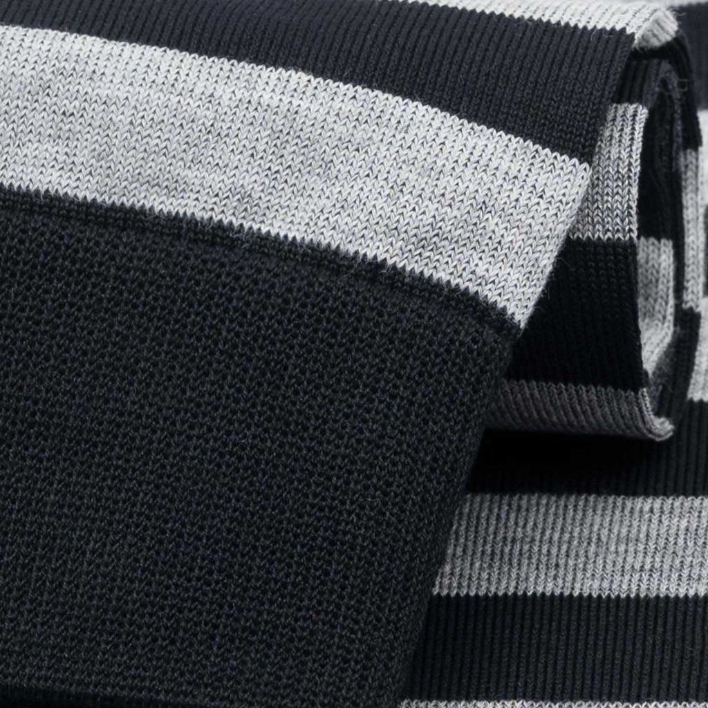 Stuarts London Brian Oak Block Stripe Socks - Black