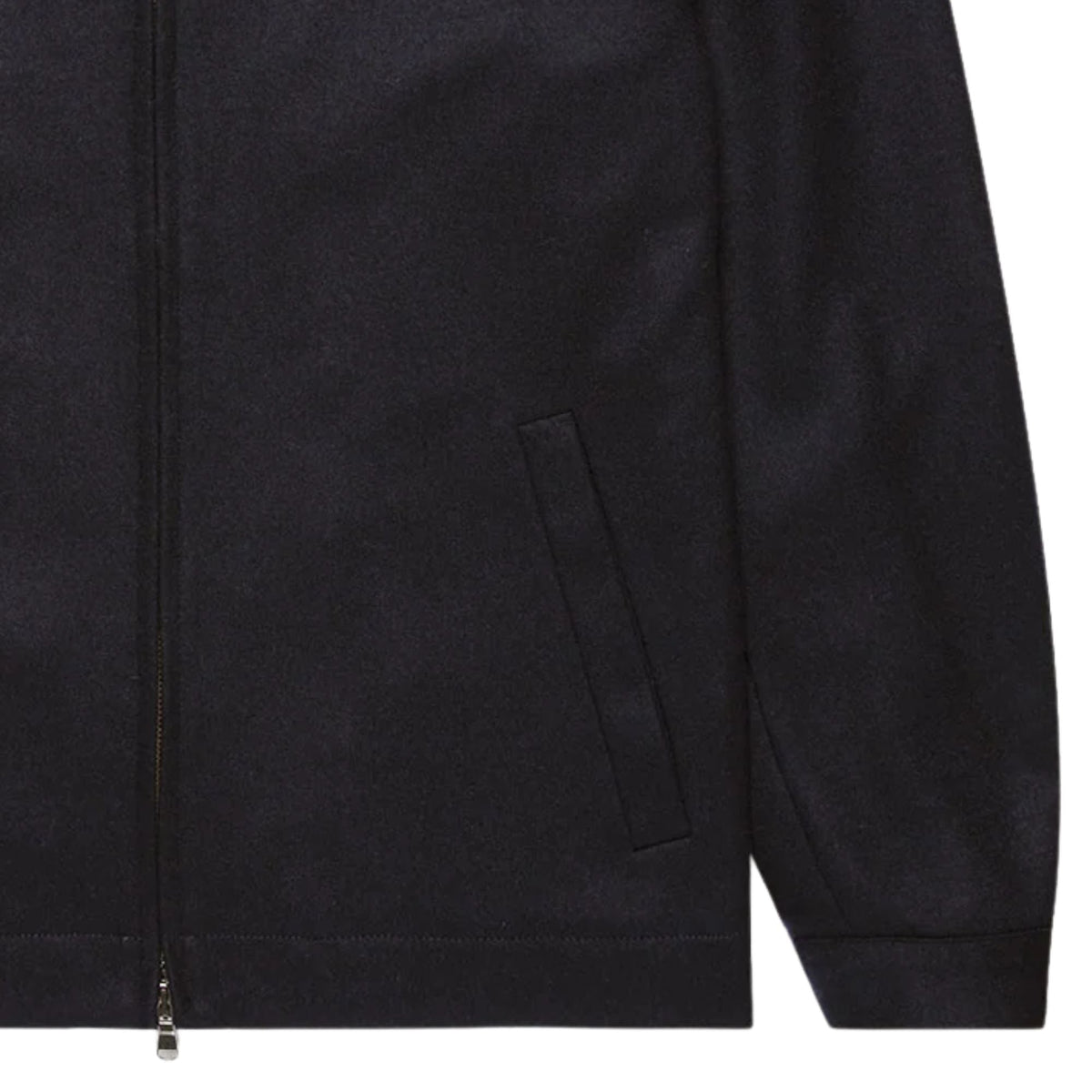Sunspel Boiled Wool Zip Jacket - Navy