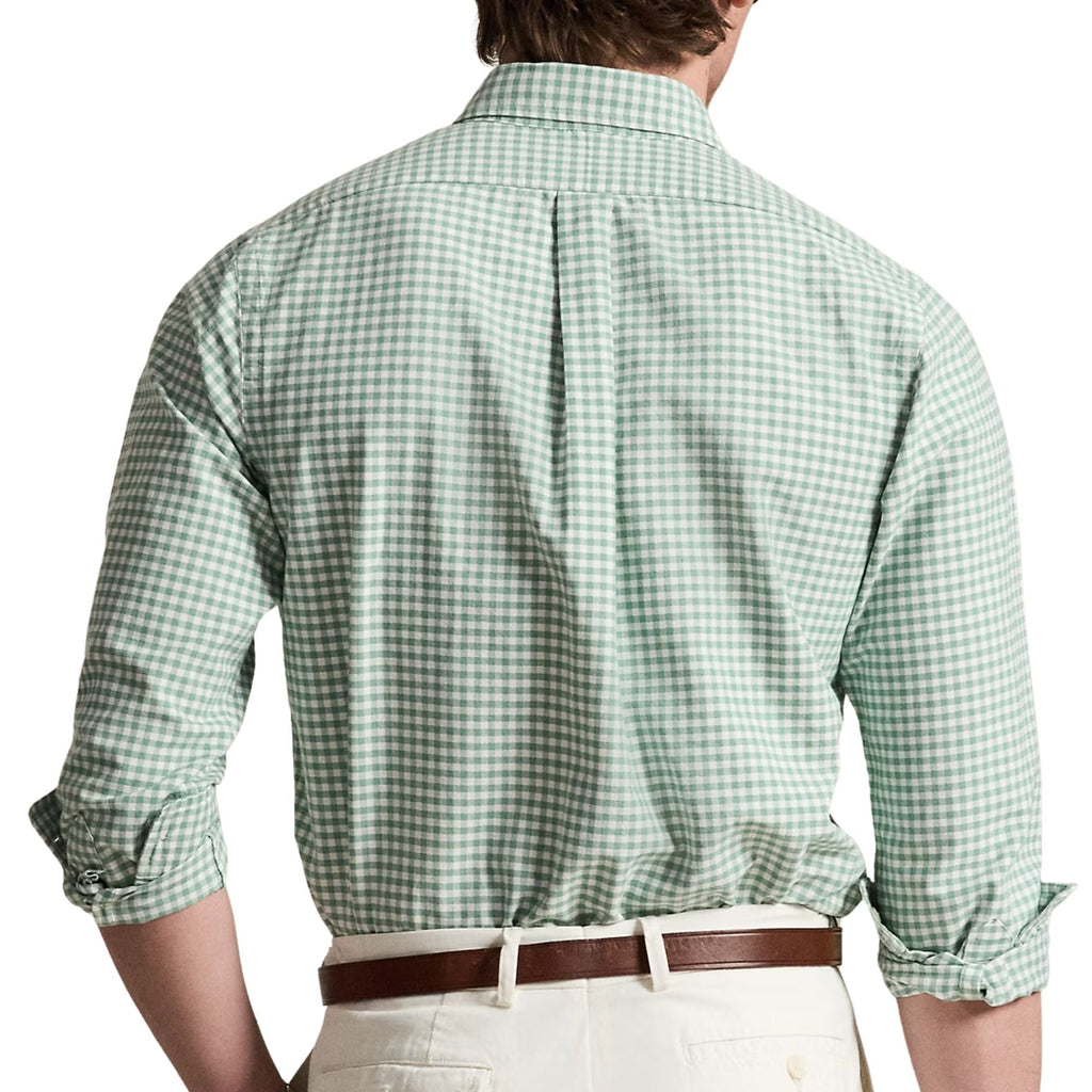 Polo Ralph Lauren Custom Fit Gingham Oxford Shirt - Faded Mint White