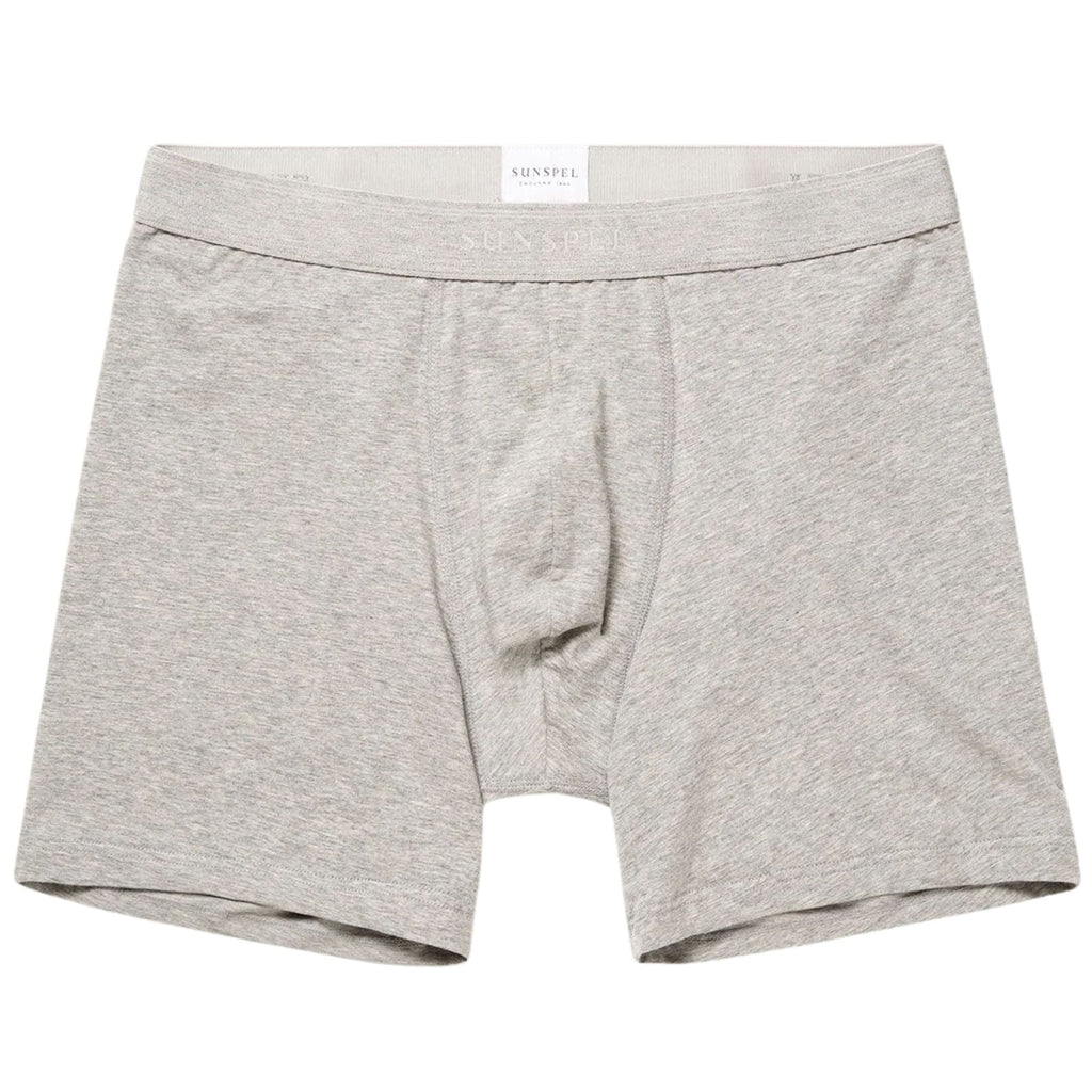 Sunspel Stretch Cotton Boxer Briefs - Grey Melange