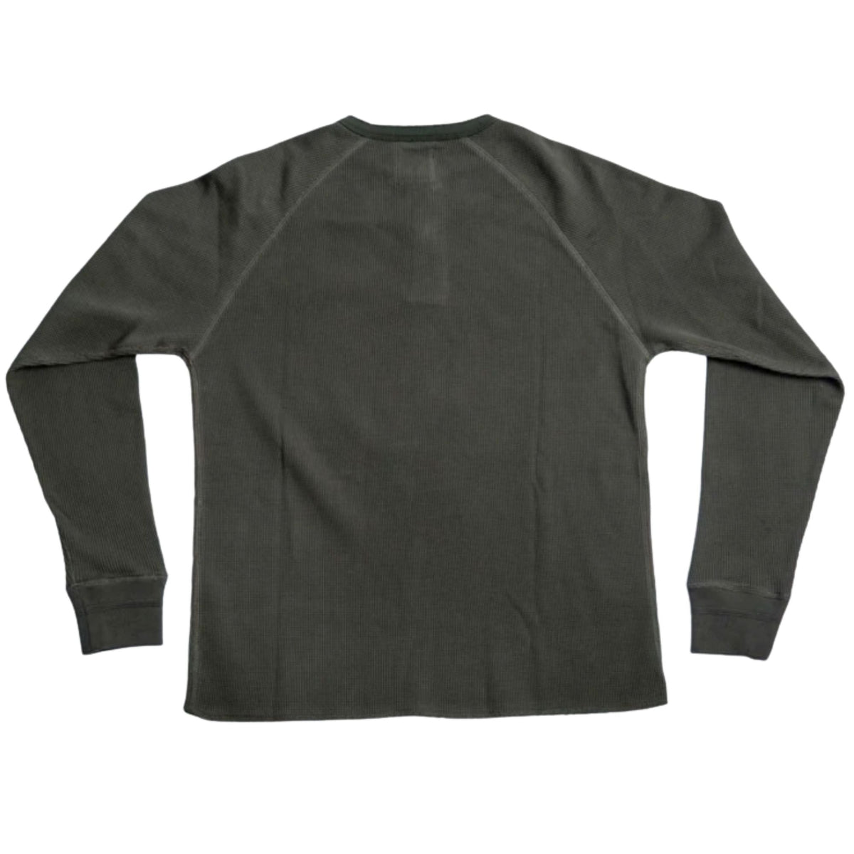 Heimat Henley Cotton Waffle Henley Polo - Military Green