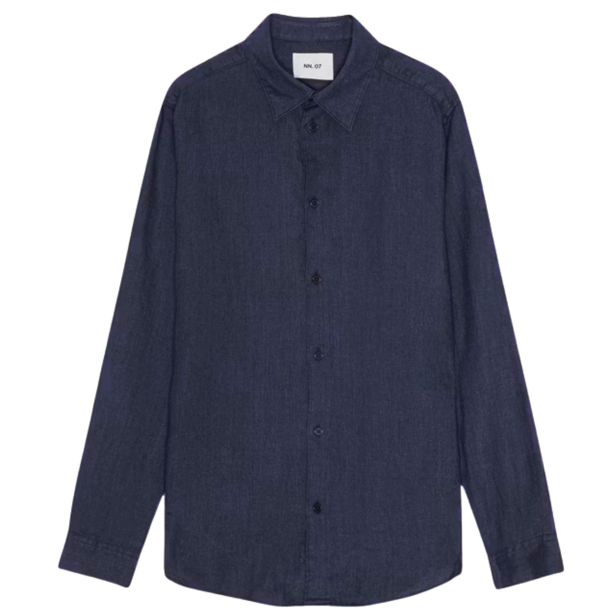 NN07 Enzo Classic Collar Linen Shirt - Navy Blue