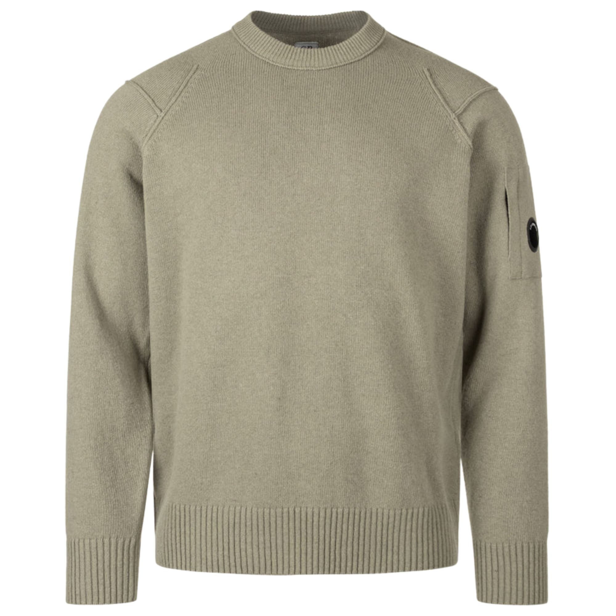 C.P Company Lambswool Lens Crewneck Sweater - Fallen Rock