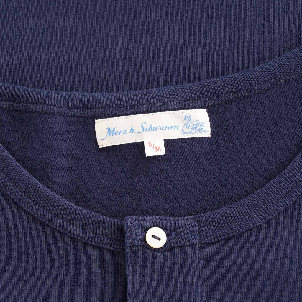 Merz b Schwanen 207 Henley Quarter Sleeve - Ink Blue