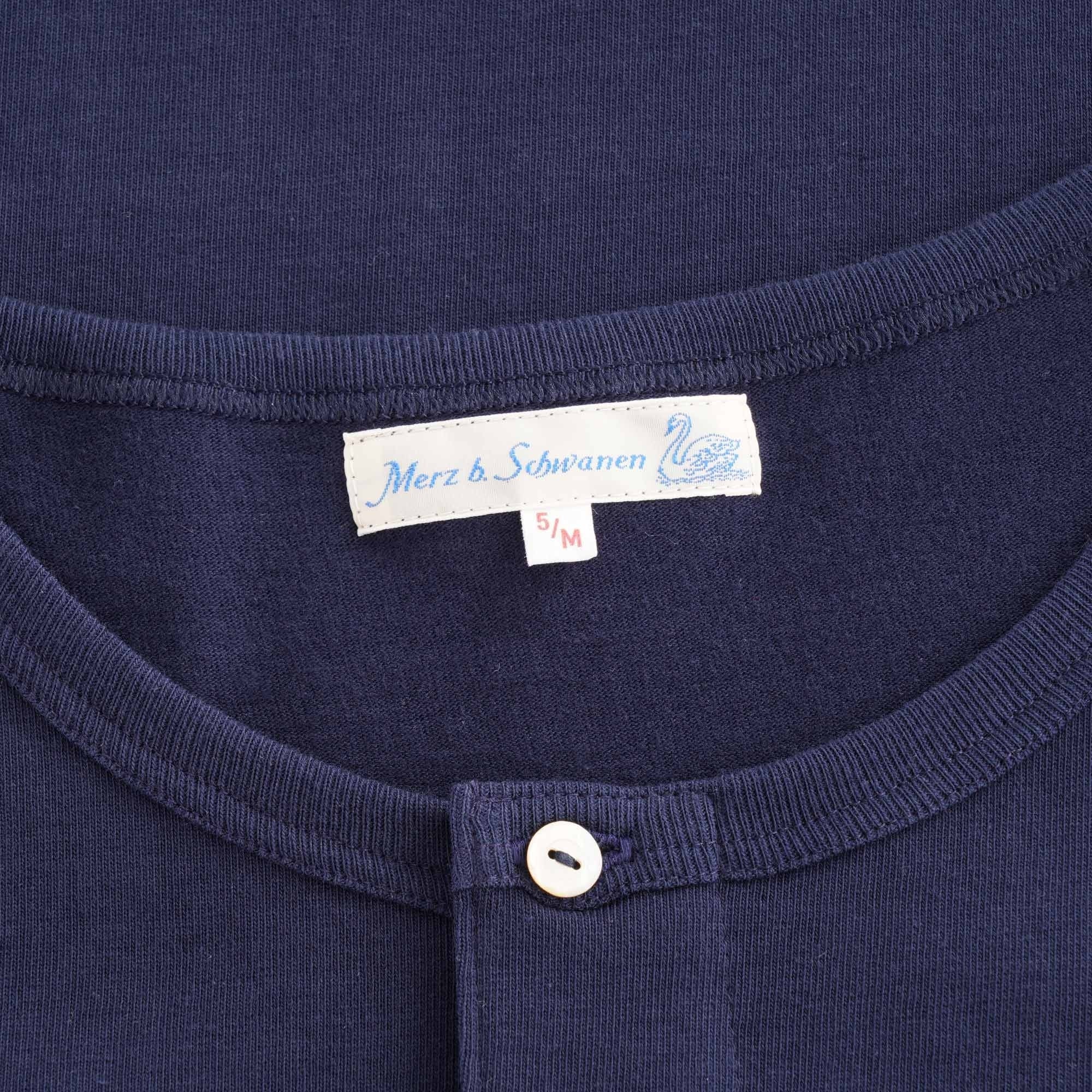 Merz b Schwanen 207 Henley Quarter Sleeve - Ink Blue