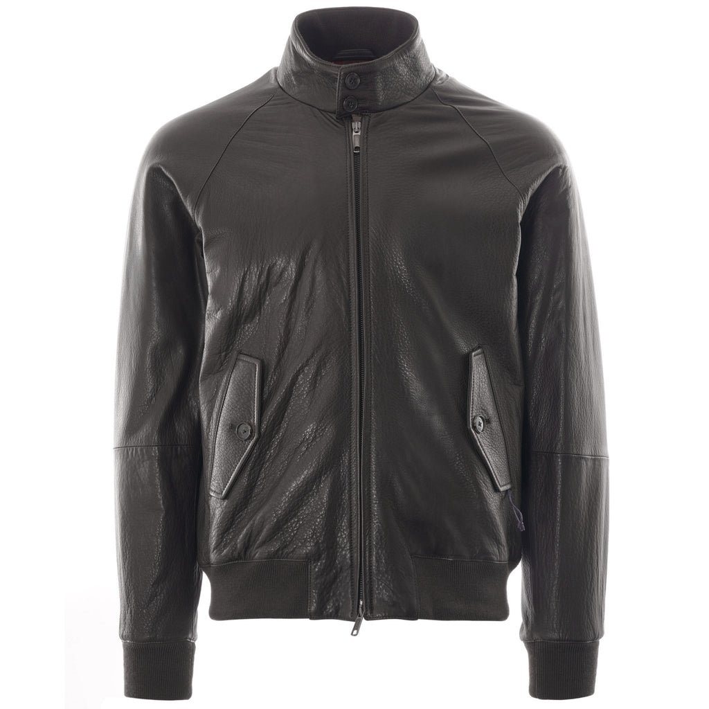 Baracuta G9 Leather Harrington Jacket - Graphite