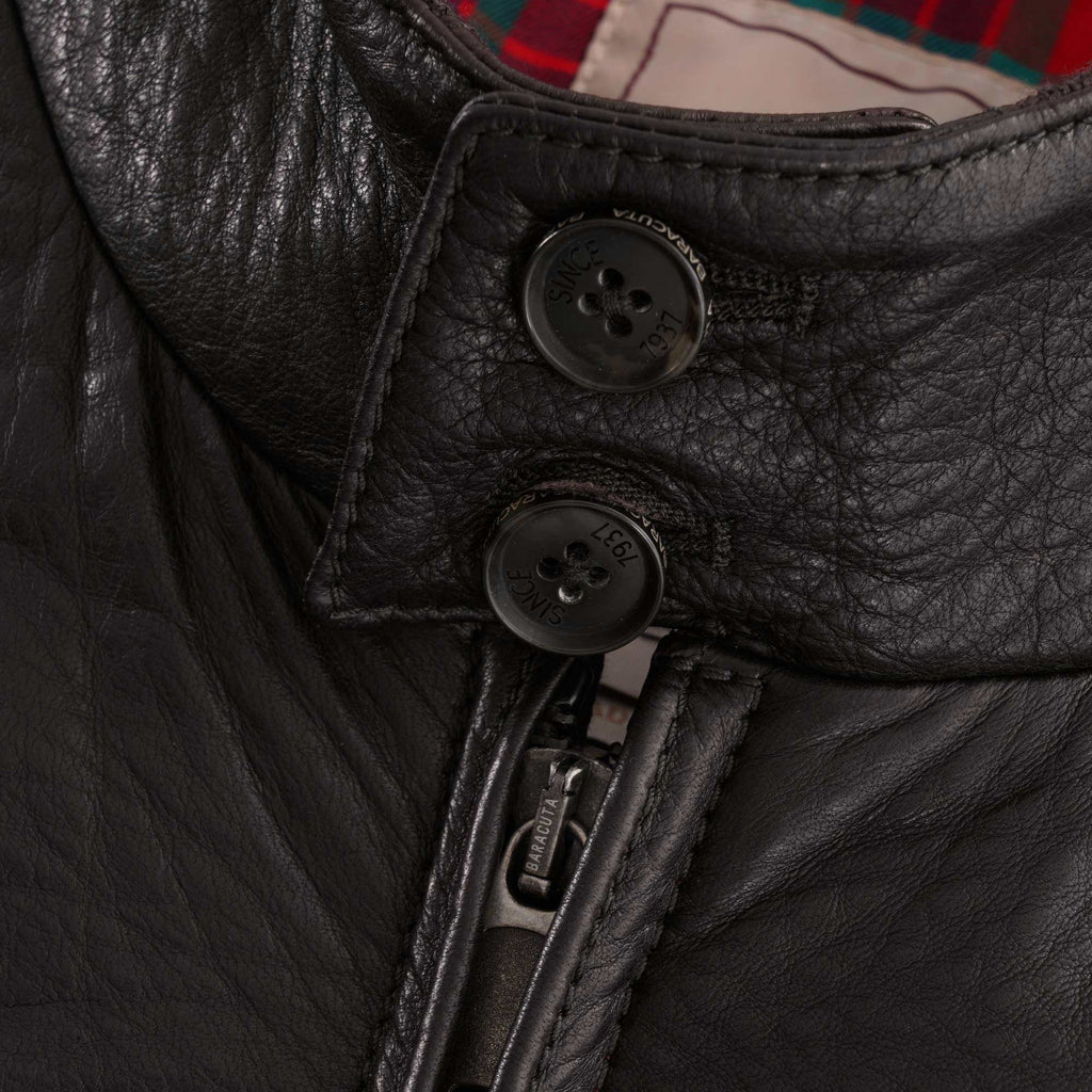 Baracuta G9 Leather Harrington Jacket - Graphite