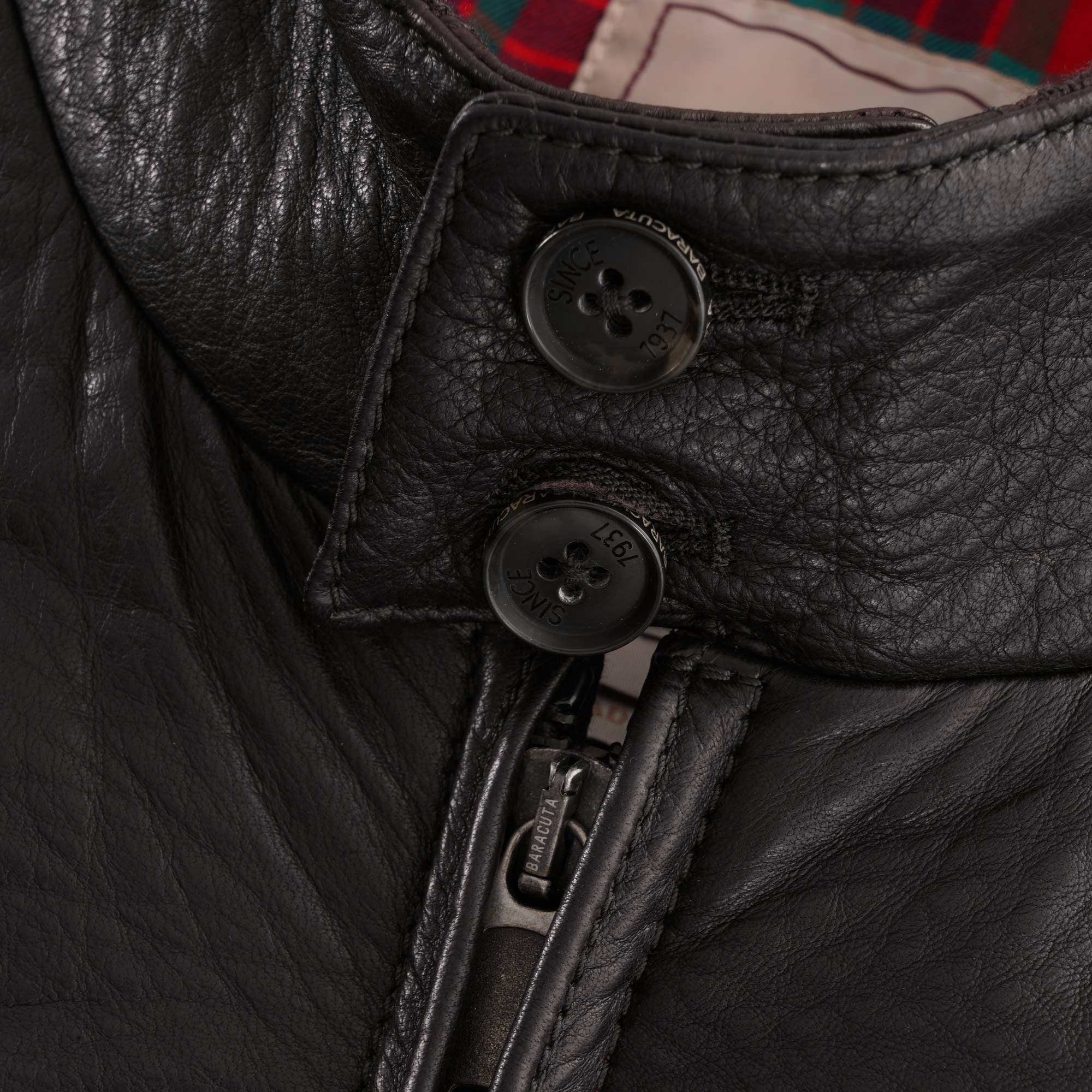 Baracuta G9 Leather Harrington Jacket - Graphite