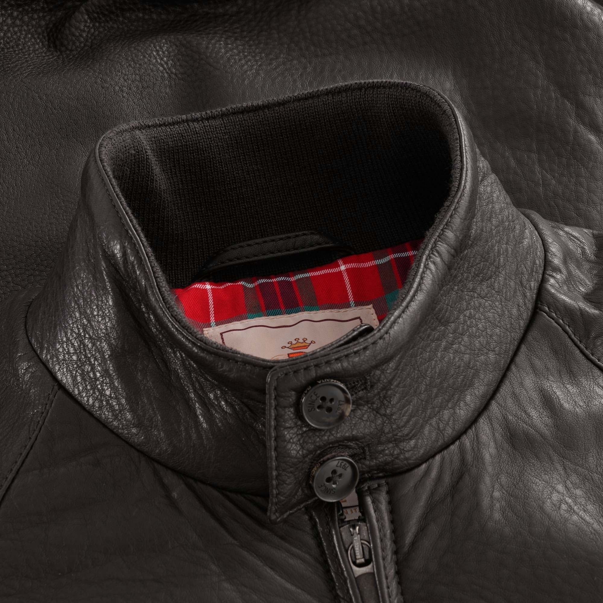 Baracuta G9 Leather Harrington Jacket - Graphite