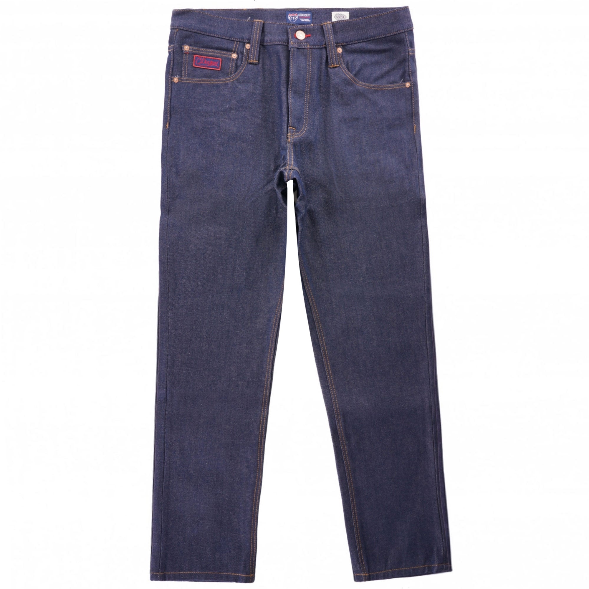 C17 Jeans Cone Mills Denim Regular Tapered Americano Unwashed Raw