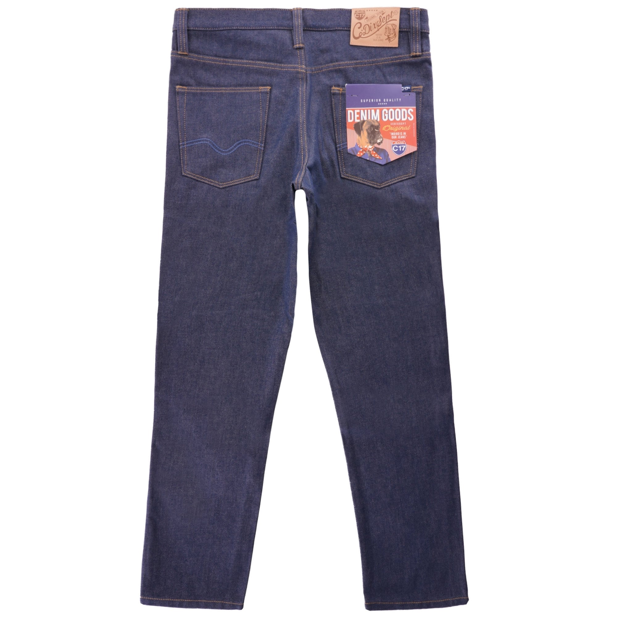 C17 Jeans Cone Mills Denim Regular Tapered Americano Unwashed Raw