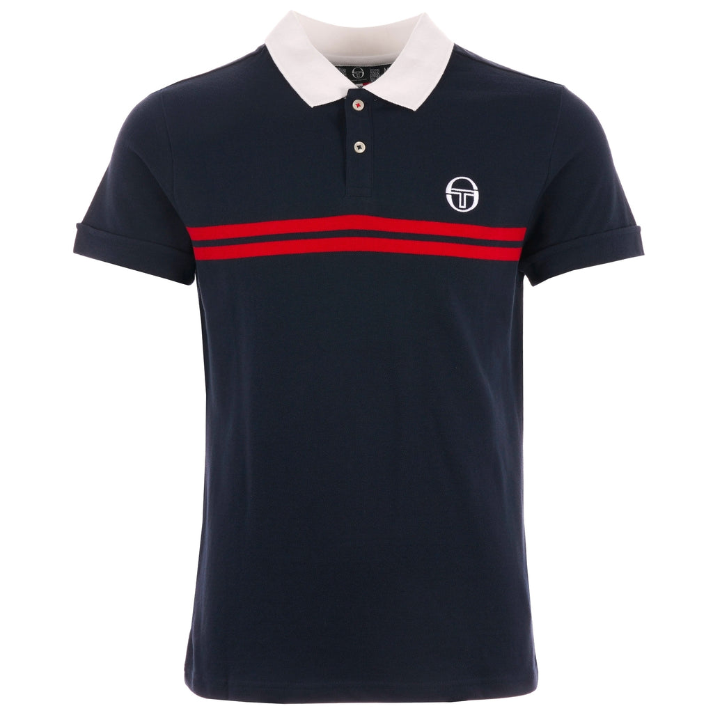 Sergio Tacchini Supermac Archivio Polo Shirt - Navy & Red