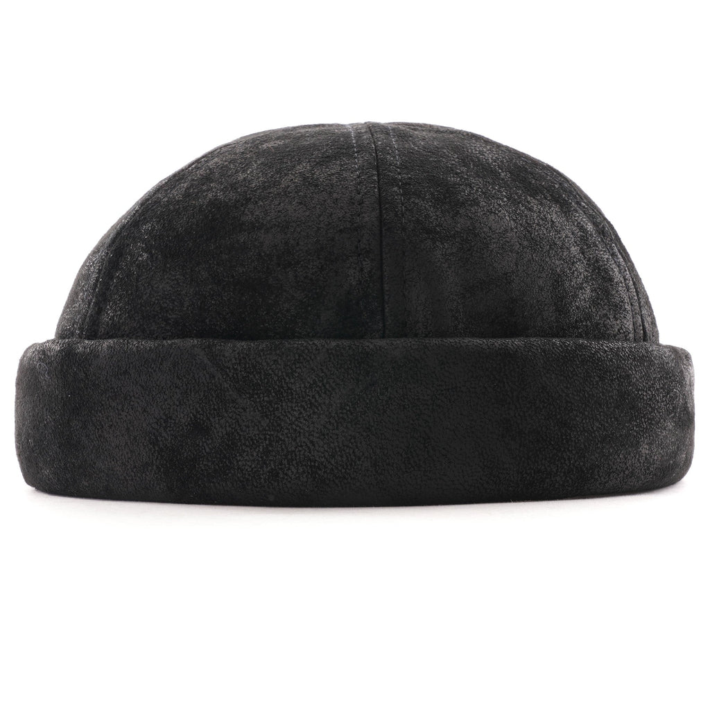 Leather Docker Hat - Black