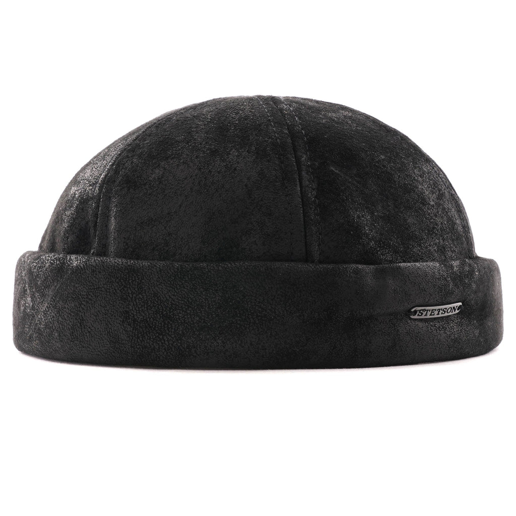 Leather Docker Hat - Black