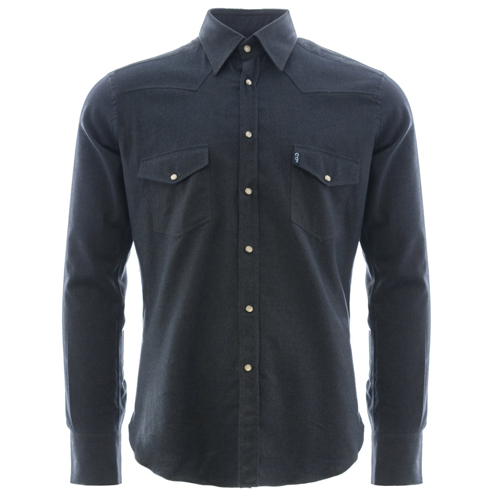 Antoine Flannel  Western Shirt - Navy