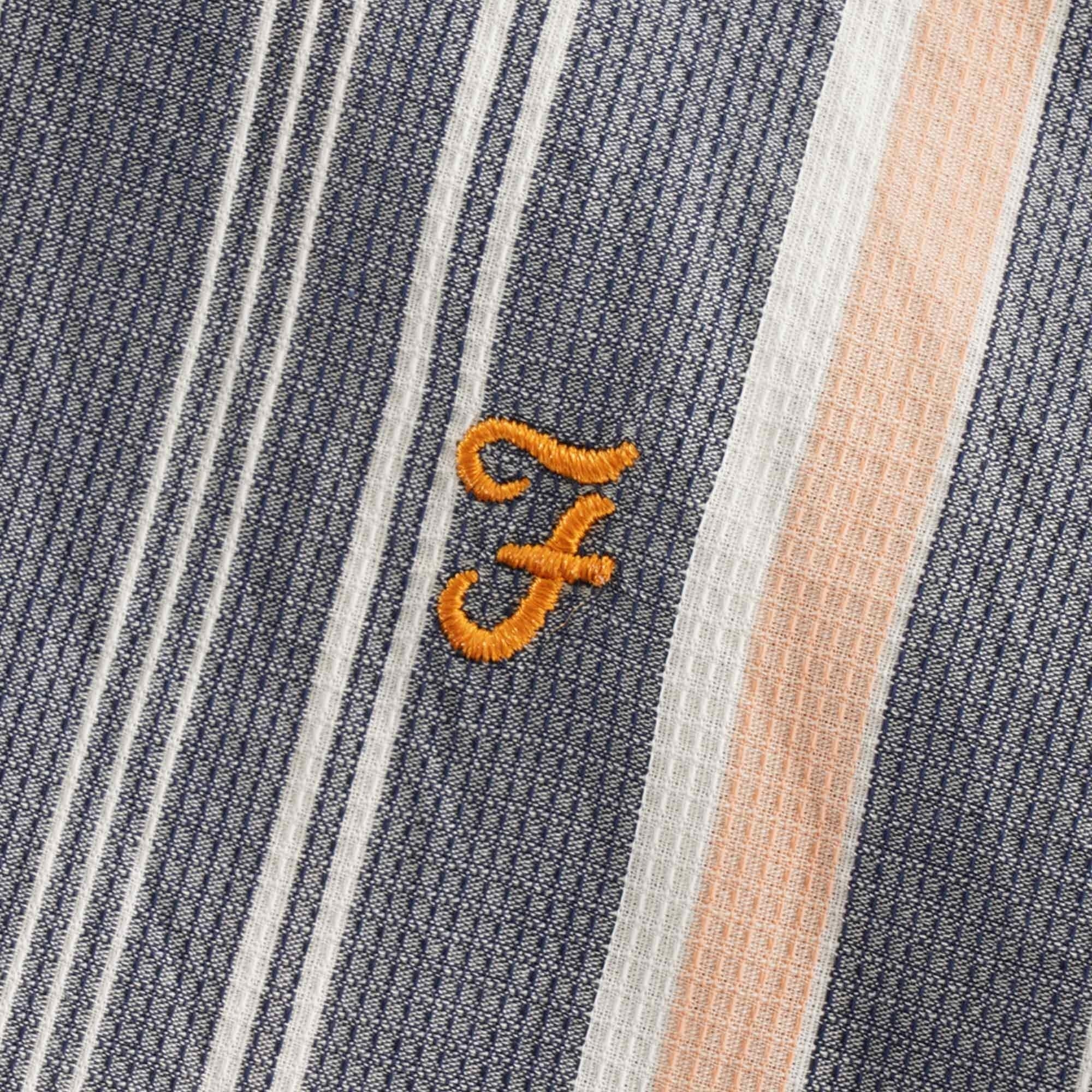 Robertson Stripe Organic Cotton Short Sleeve Shirt - Yale