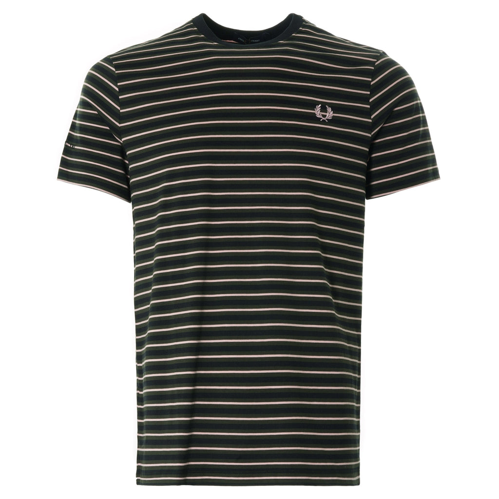 Fine Stripe T-Shirt - Hunting Green