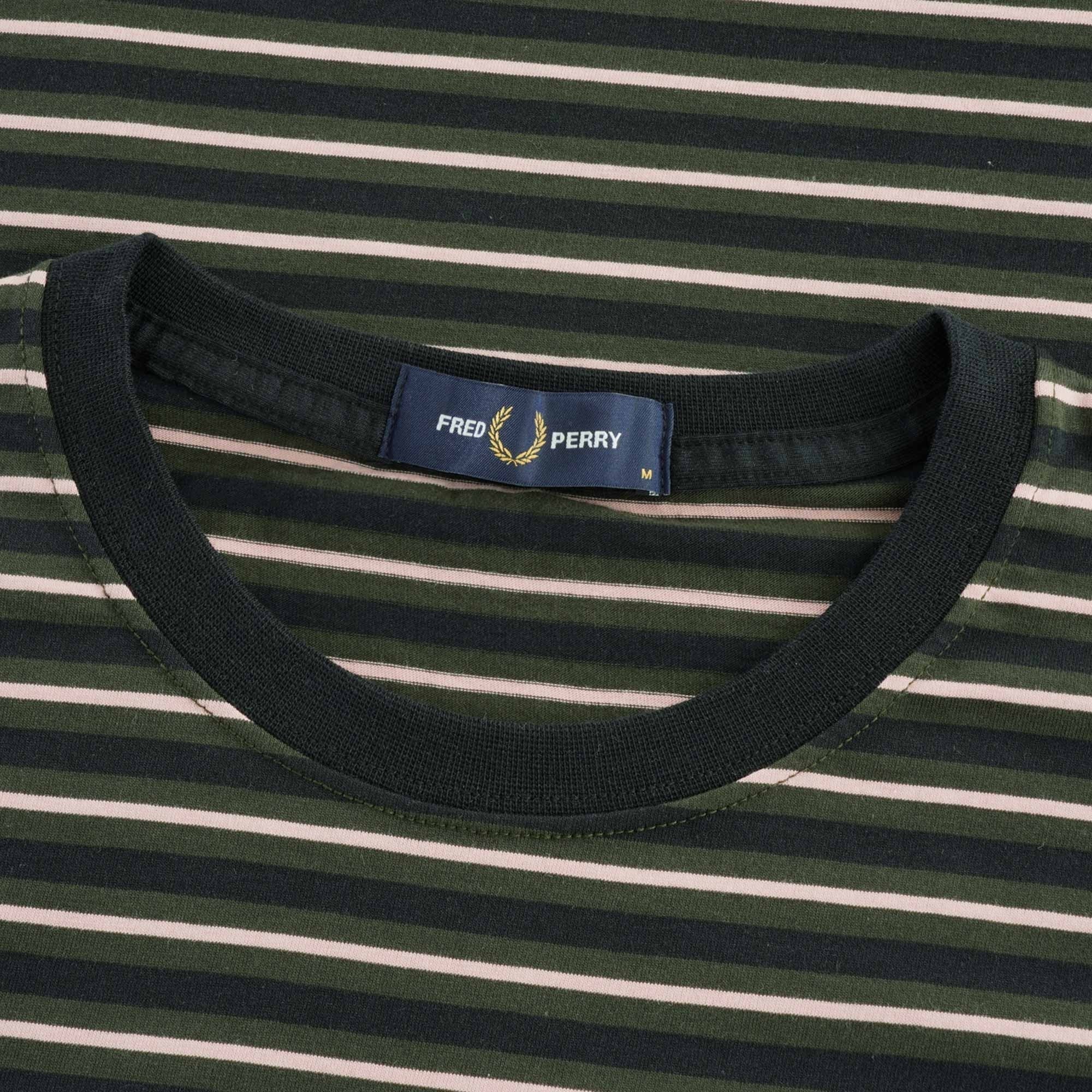 Fine Stripe T-Shirt - Hunting Green