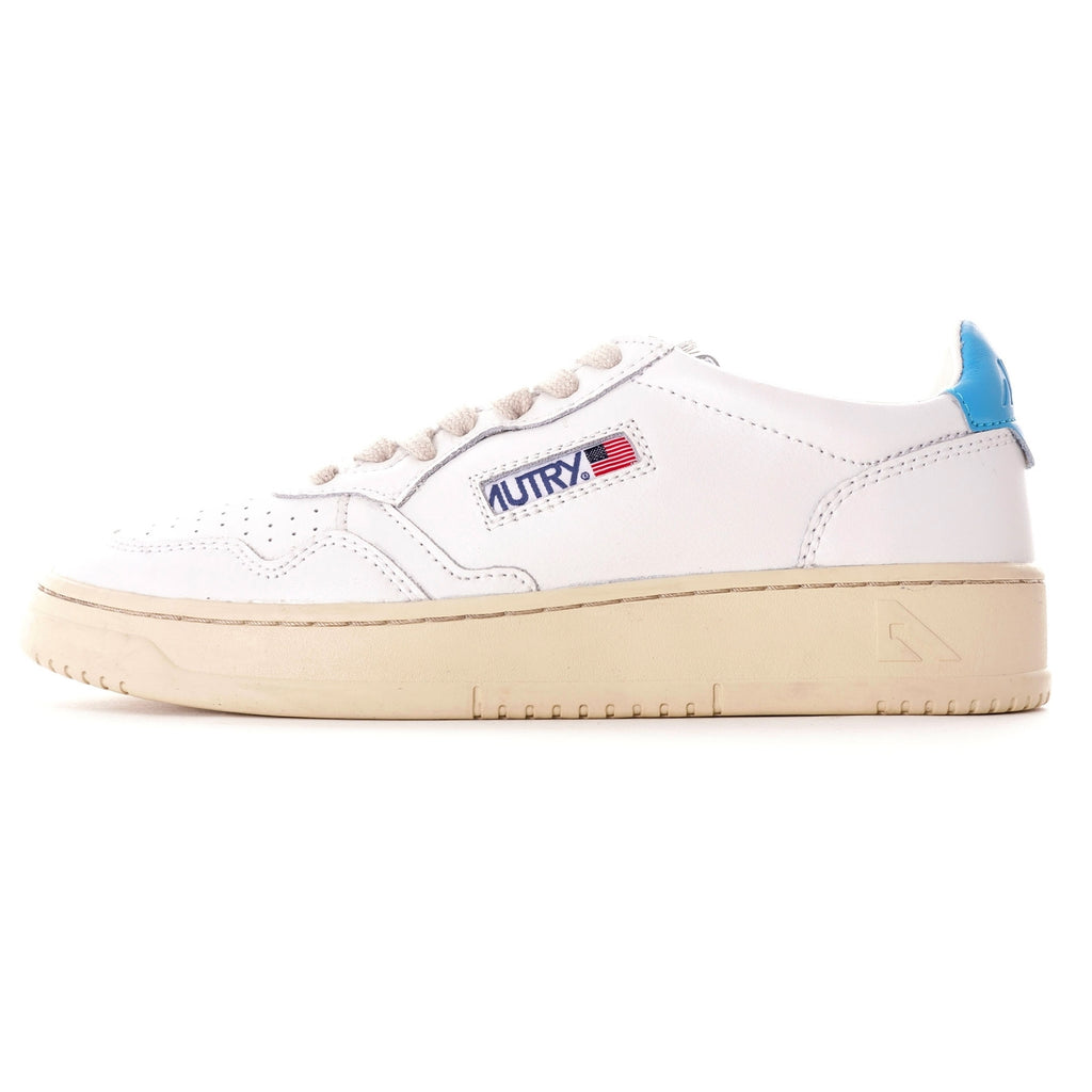 Autry Action Shoes Low Leather - White/Turqoise