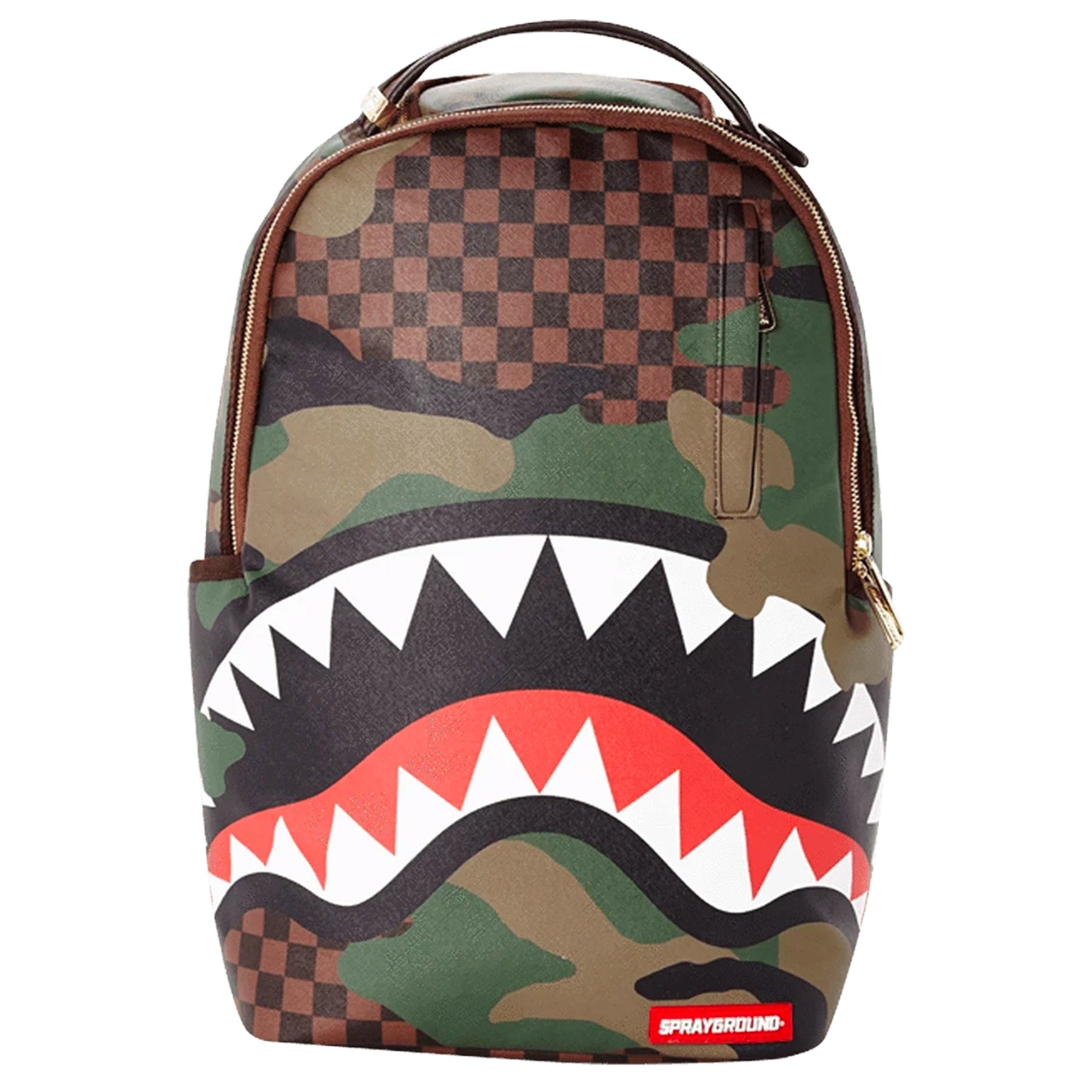 Sprayground Checkered Shark Backpack - Camo