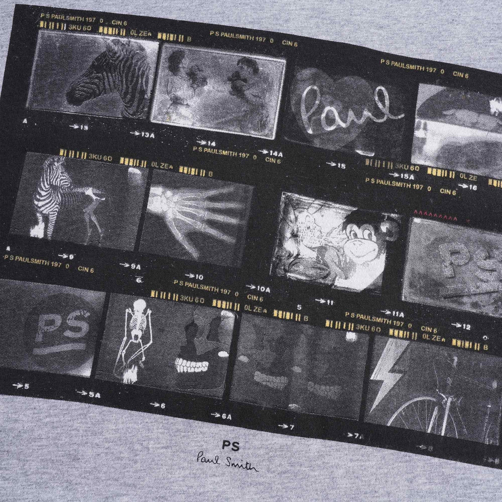 Negatives' Print Organic-Cotton T-Shirt - Melange