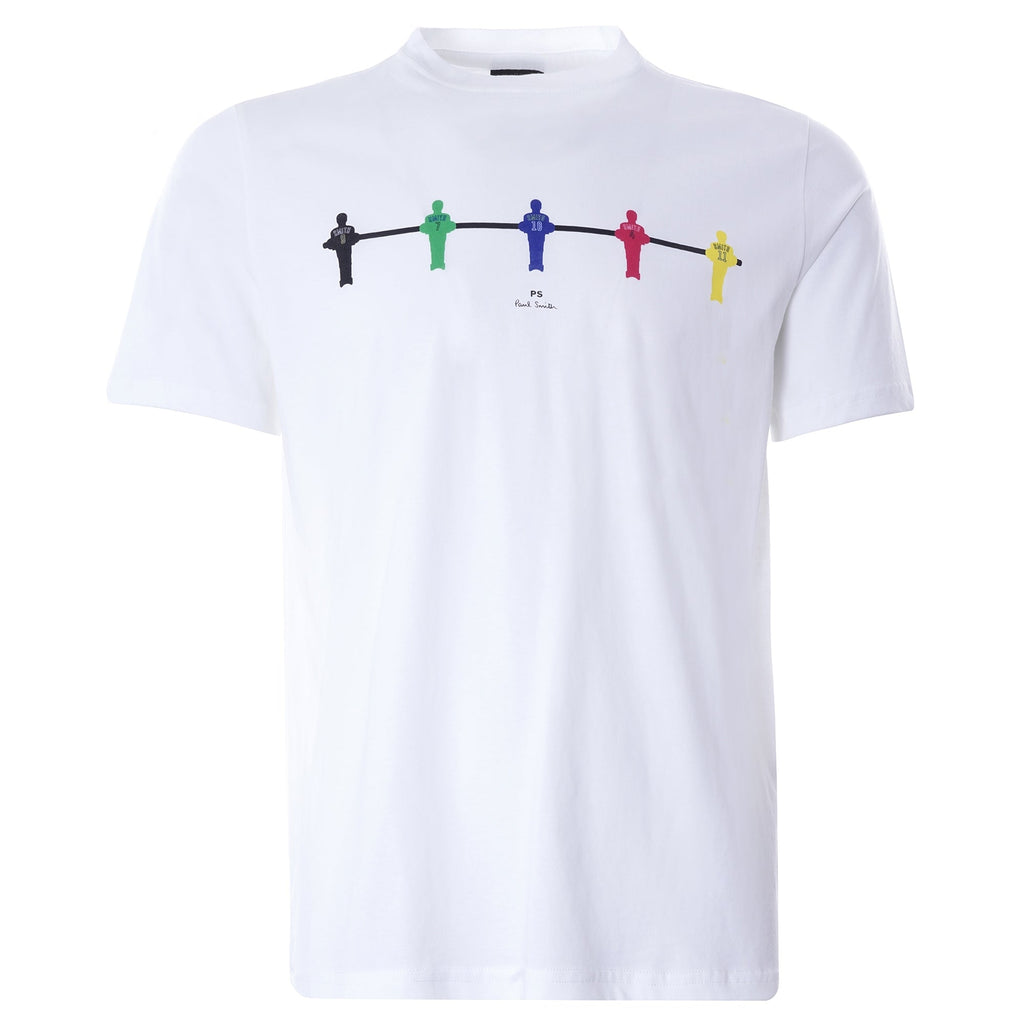 Slim-Fit Organic-Cotton 'Tabletop Football' Print T-Shirt - White