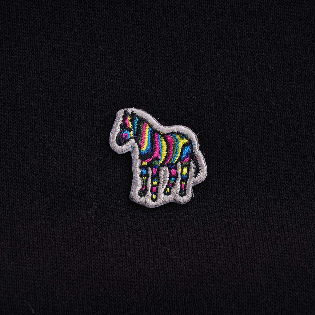 Zebra Logo Knitted Polo Shirt - Black