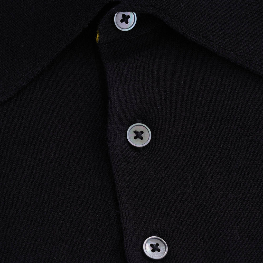 Zebra Logo Knitted Polo Shirt - Black