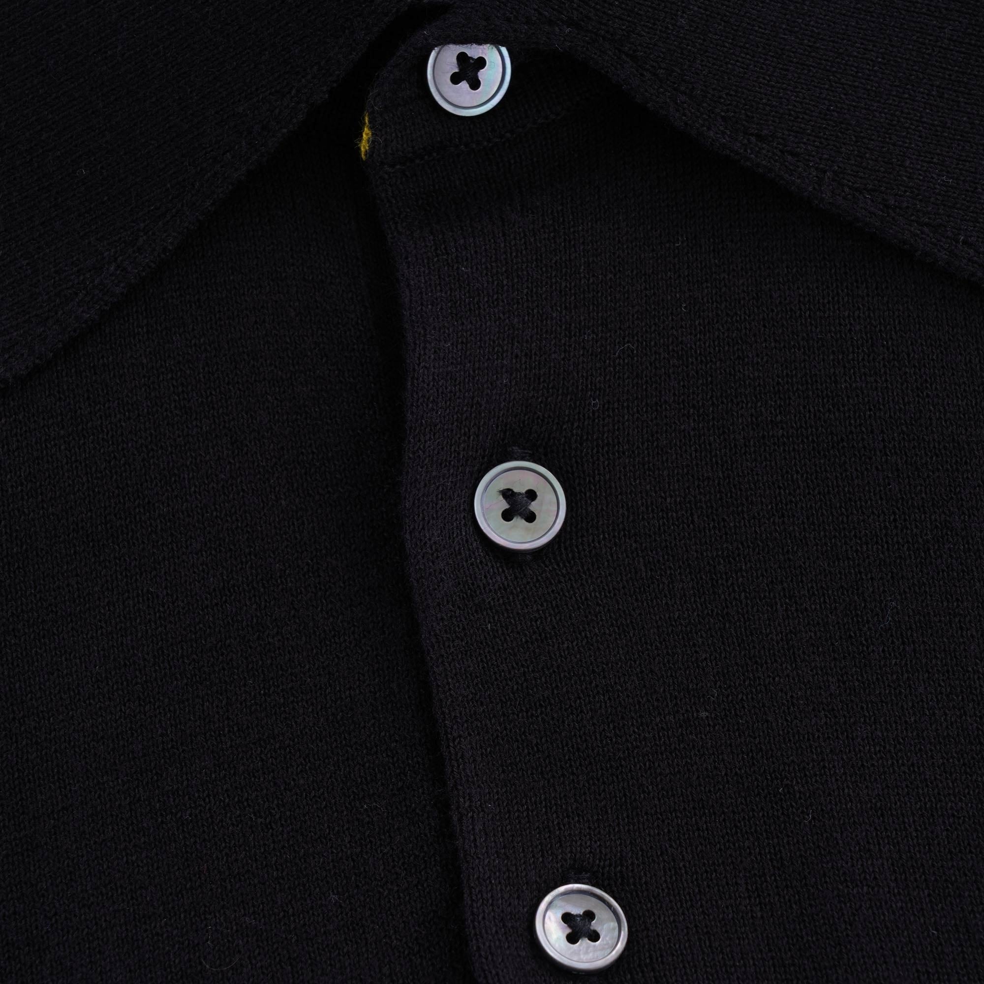 Zebra Logo Knitted Polo Shirt - Black