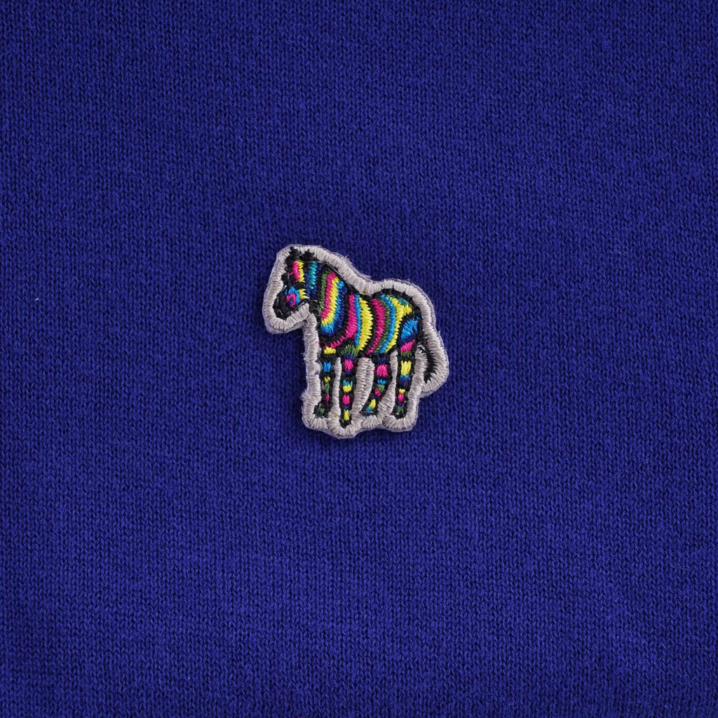 Zebra Logo Knitted Polo Shirt - Indigo