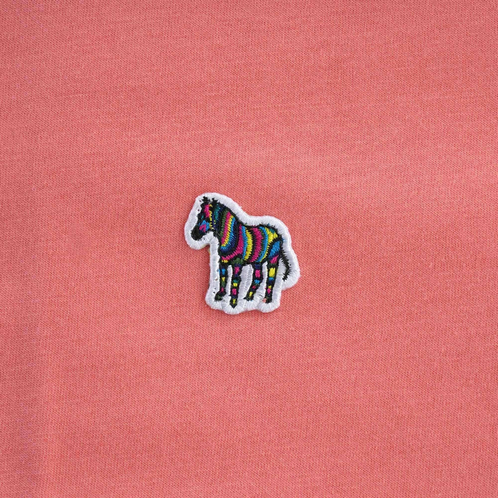 Organic-Cotton Zebra Logo T-Shirt - Coral
