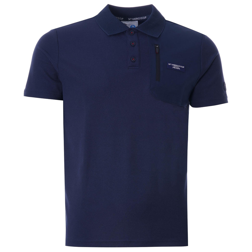 Otara Recycled Piqu Polo Shirt - Blue Navy