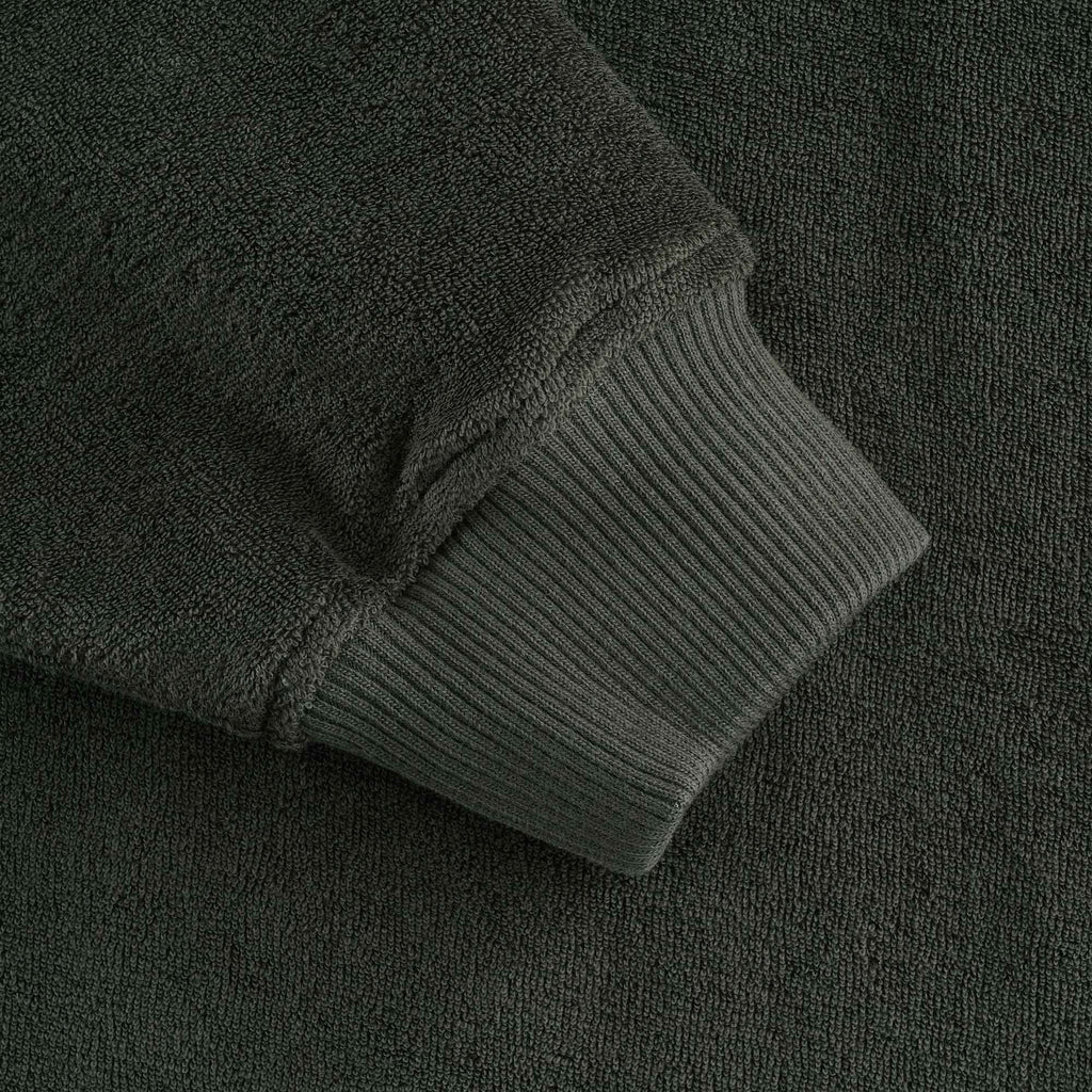 Daisy Age Cotton Towelling Crew Sweatshirt - Dark Olive