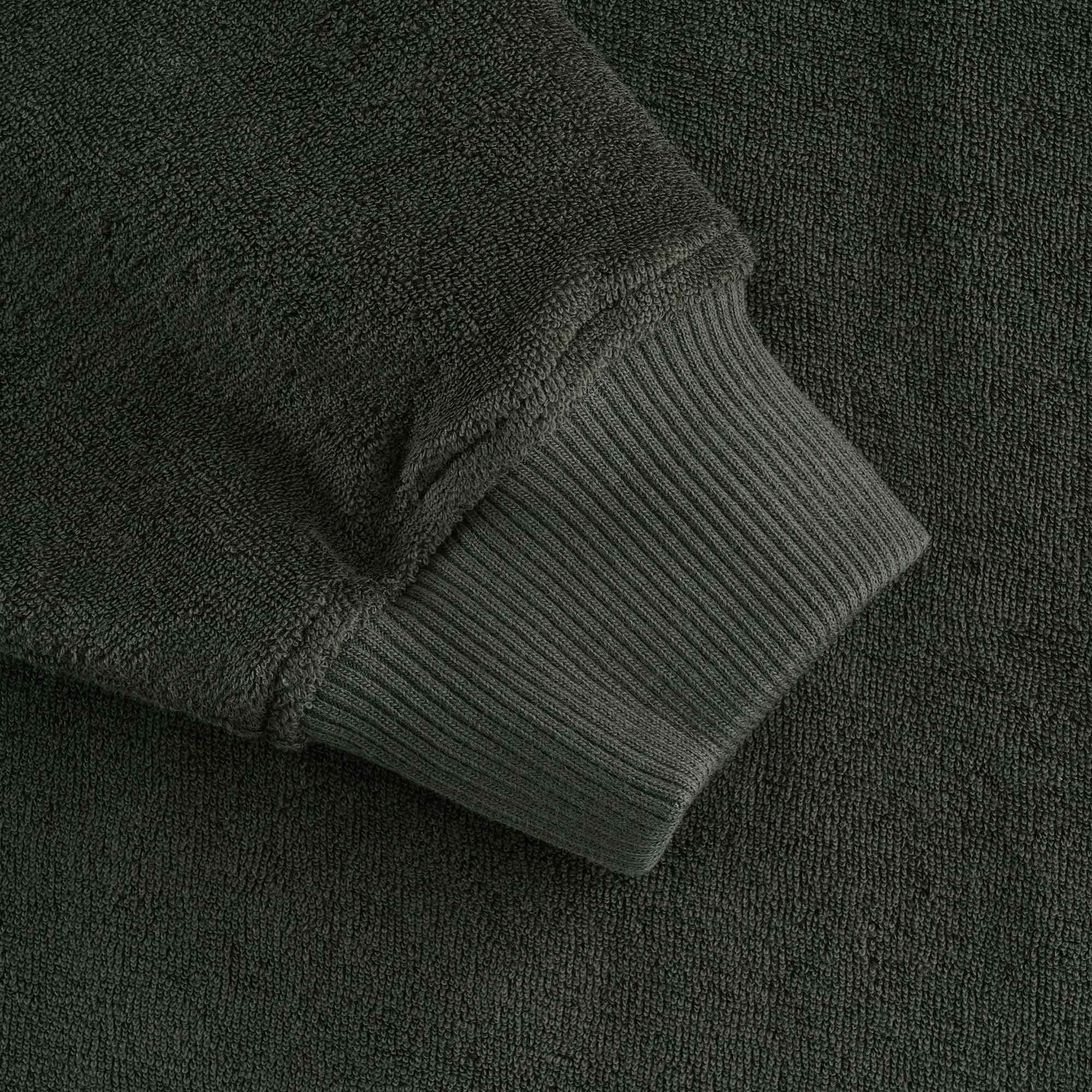 Daisy Age Cotton Towelling Crew Sweatshirt - Dark Olive