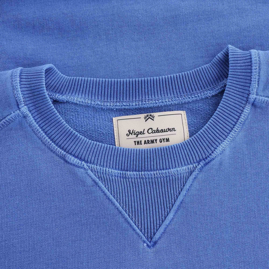 Embroidered Arrow Crew Sweatshirt - Washed Blue