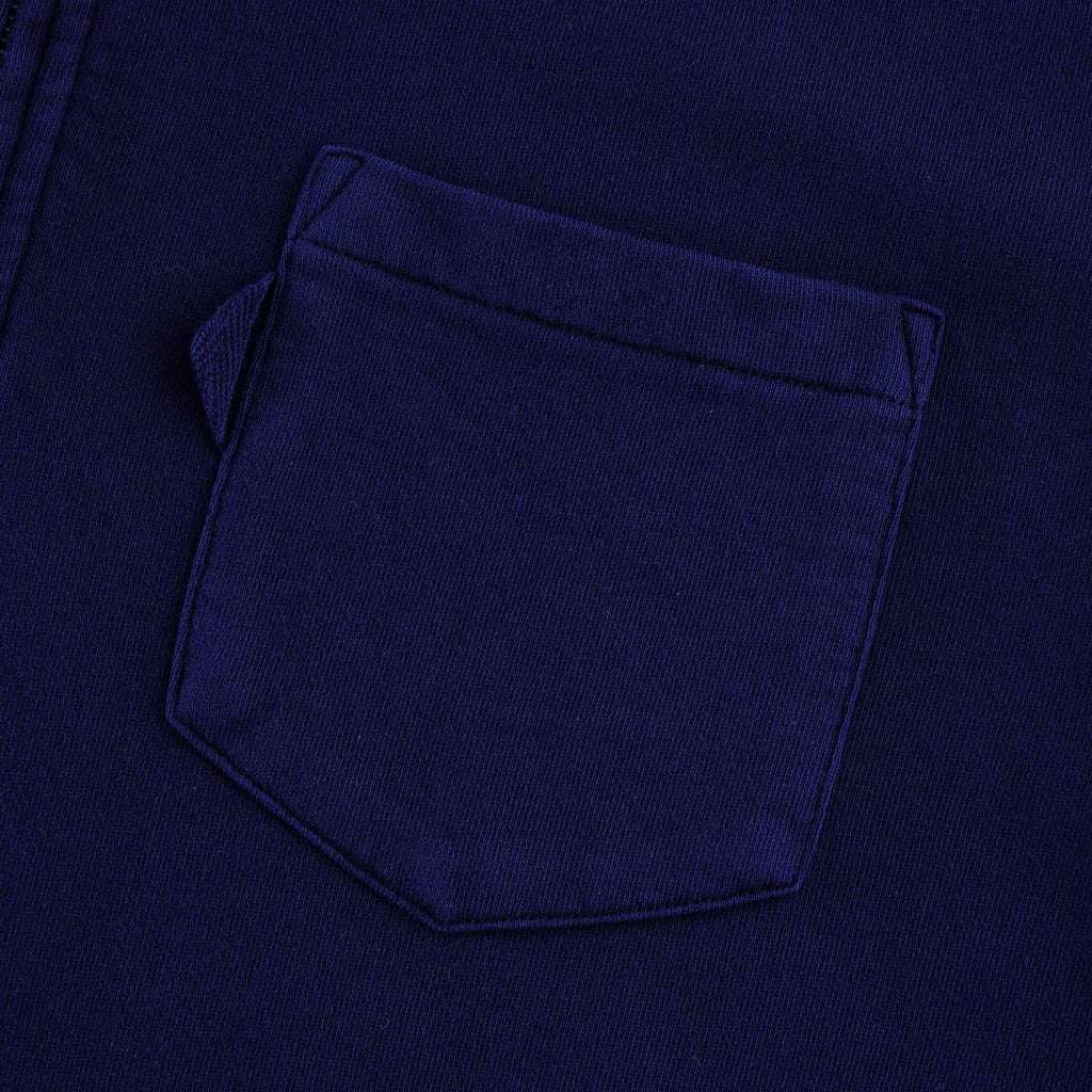 Sugden Cotton Loopback Zip Sweatshirt - Navy