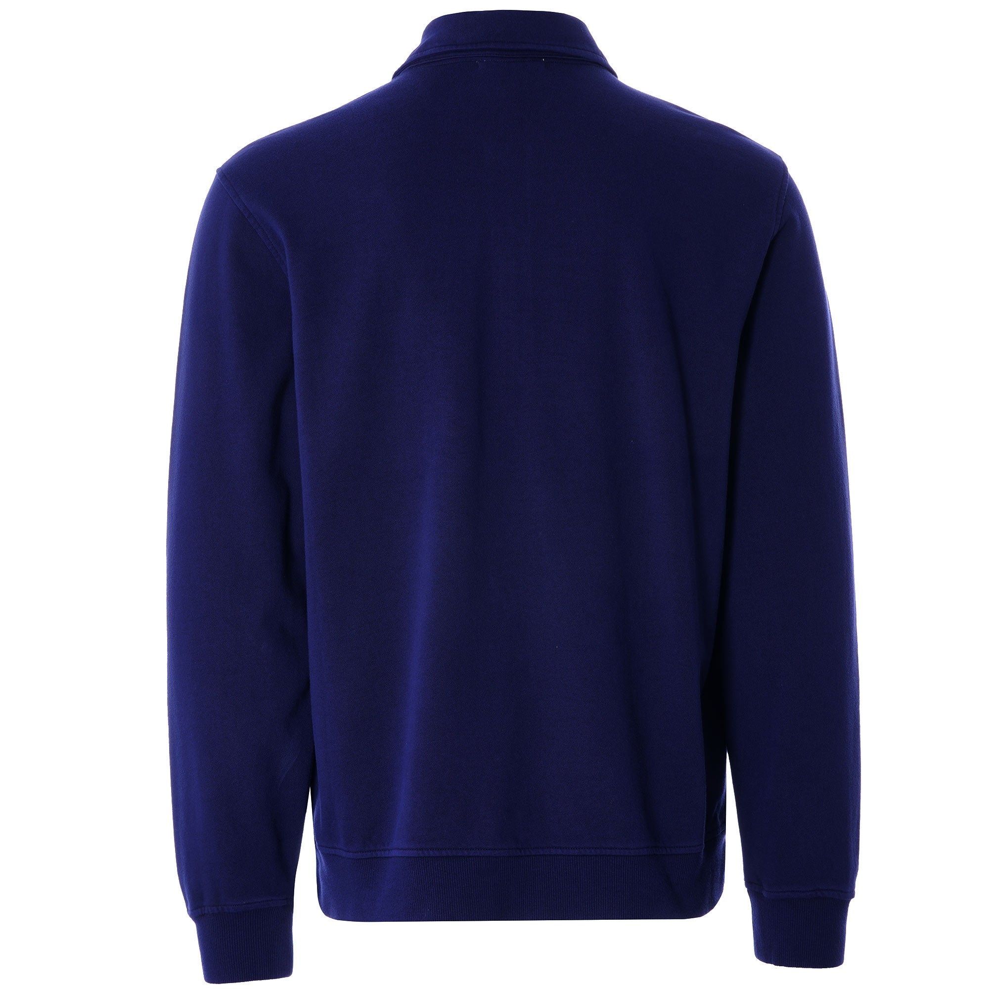 Sugden Cotton Loopback Zip Sweatshirt - Navy