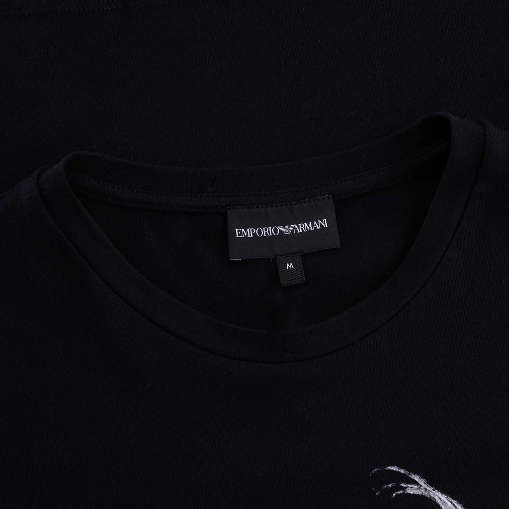 Bull Print Tattoo Style Jersey T Shirt - Nero/Toro