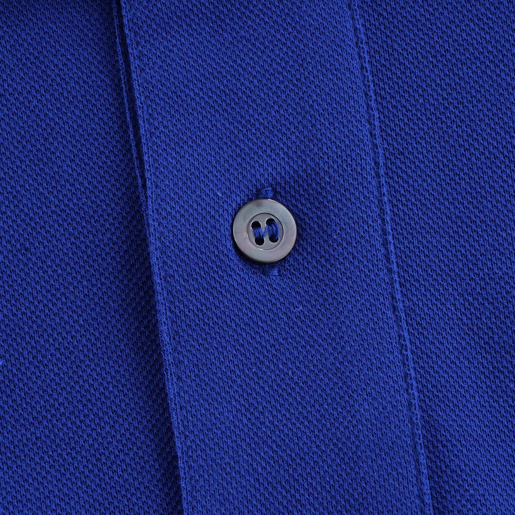 Mercerised Piqu Polo Shirt - Blue